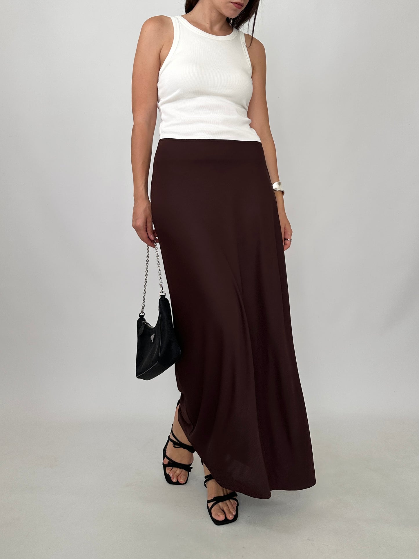 Marella Chocolate Brown Jersey Maxi Skirt