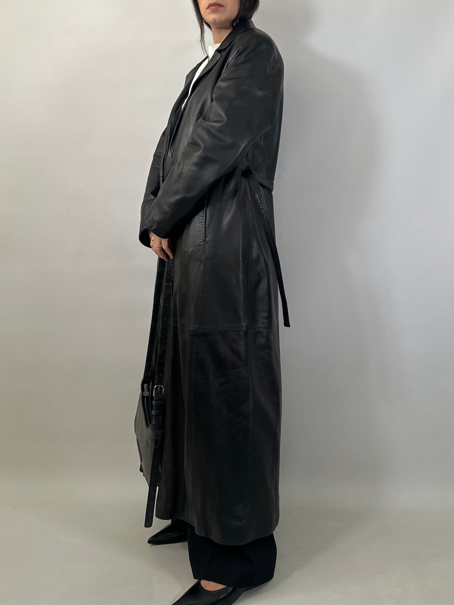 Extra-Long Soft Leather Coat