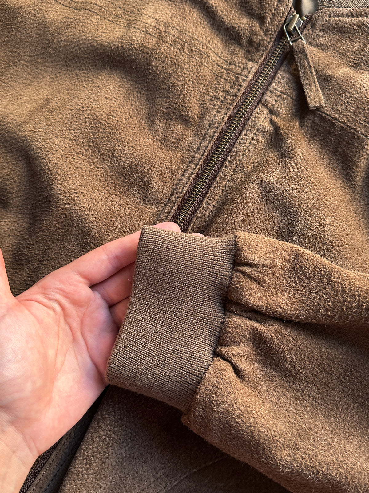 Vintage Suede Bomber Jacket
