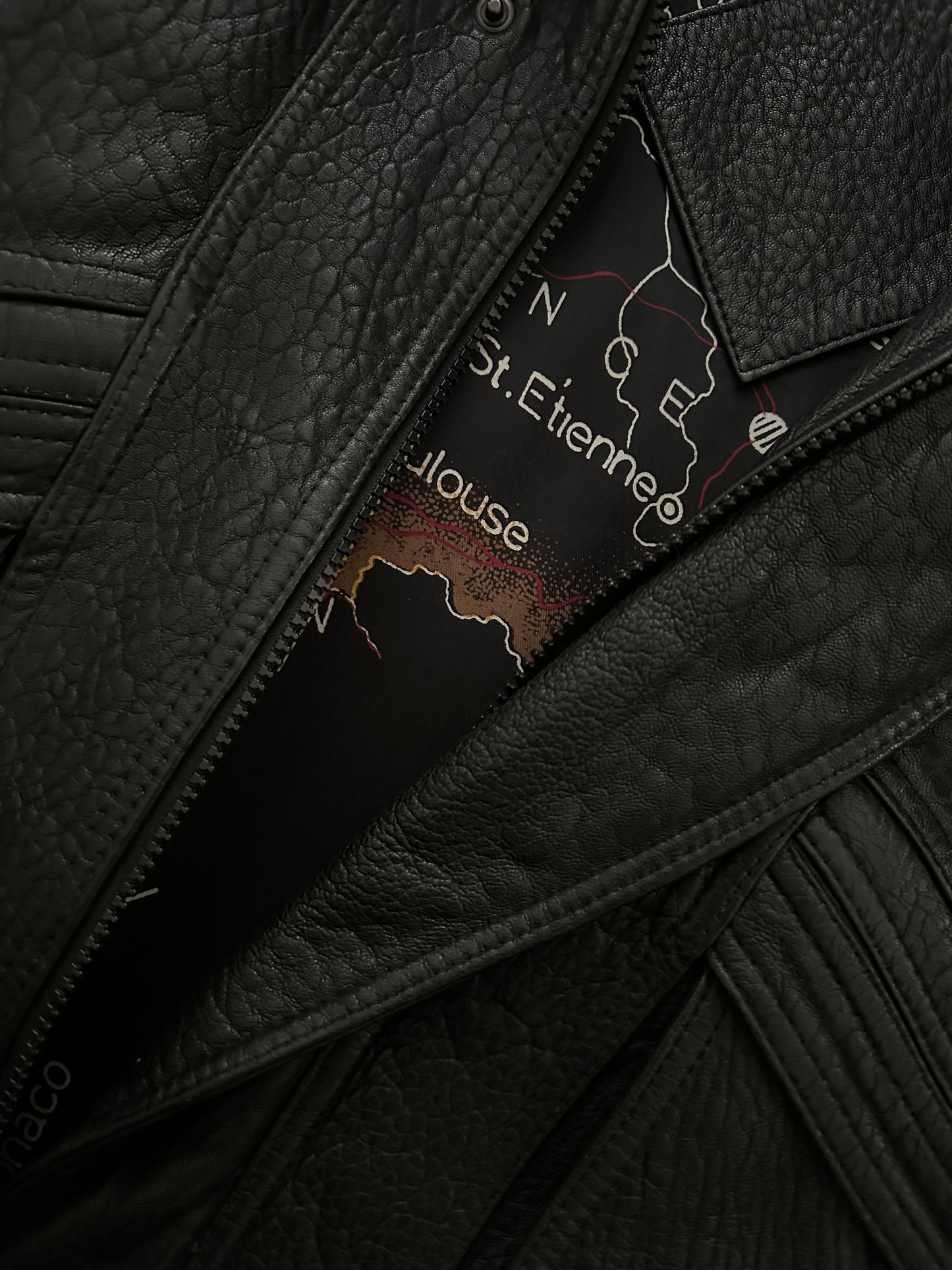 Vintage leather bomber jacket with detachable sleeves