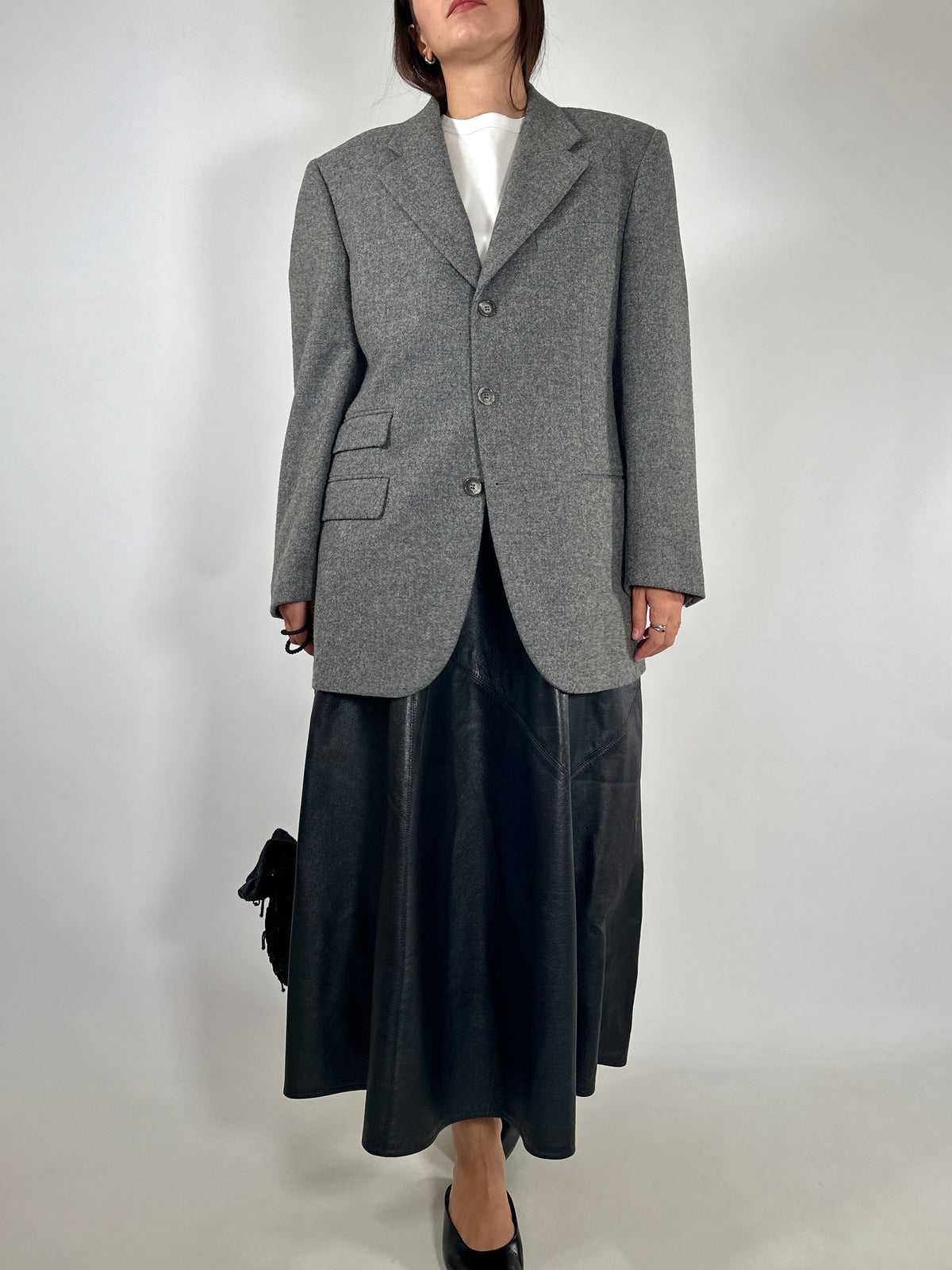 Oversized Grey Virgin Wool Blazer