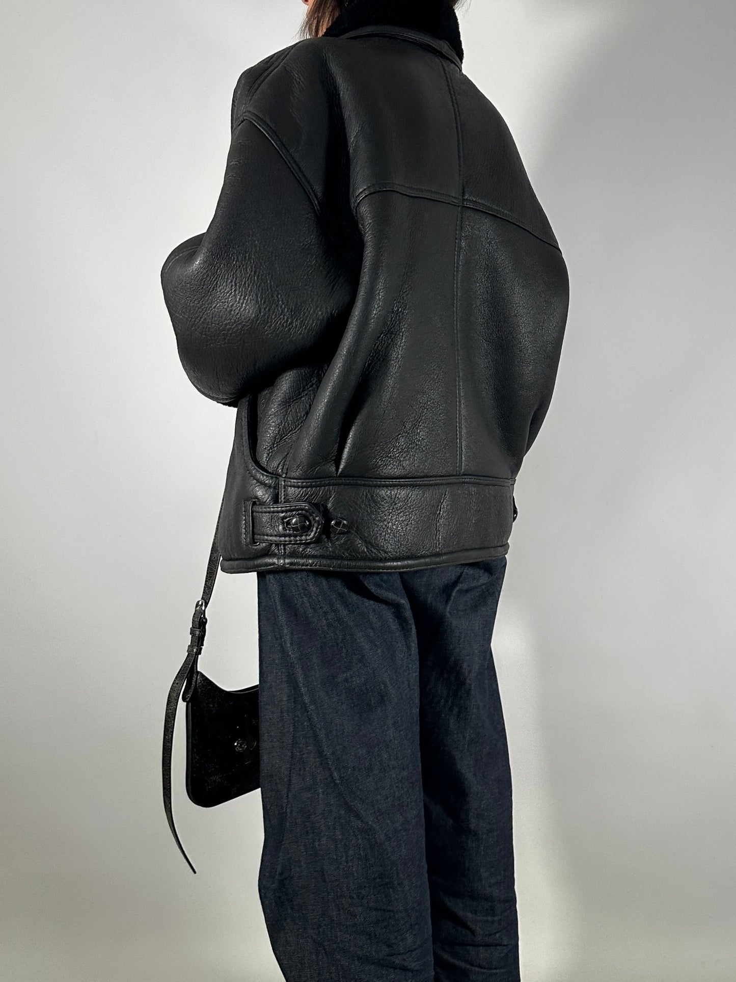 Vintage Black Shearling Jacket