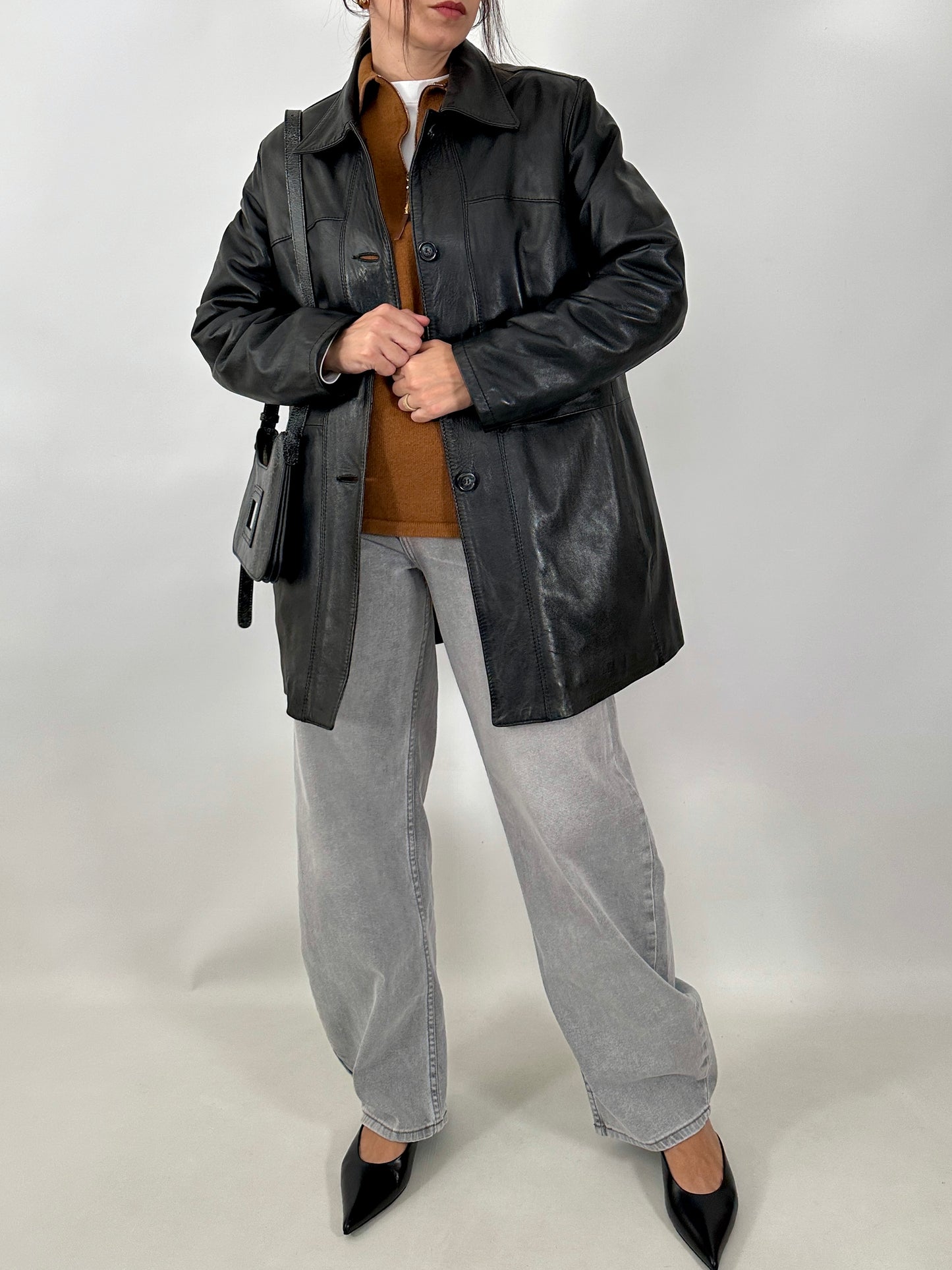 Classic real leather jacket