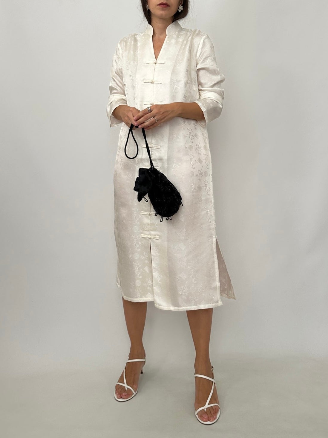 White Silk Oriental Dress - New with Tag