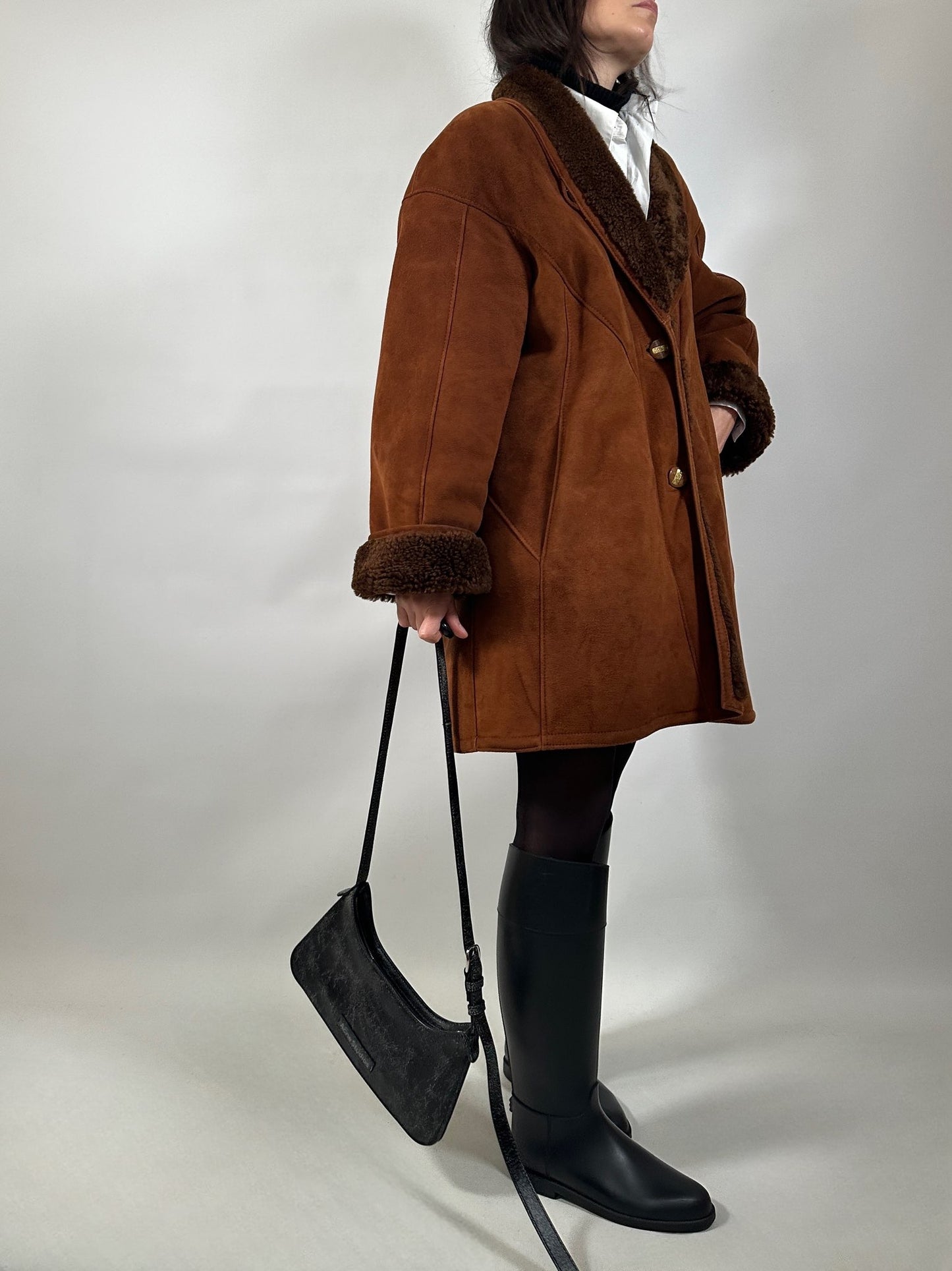 Vintage Shearling Suede Coat