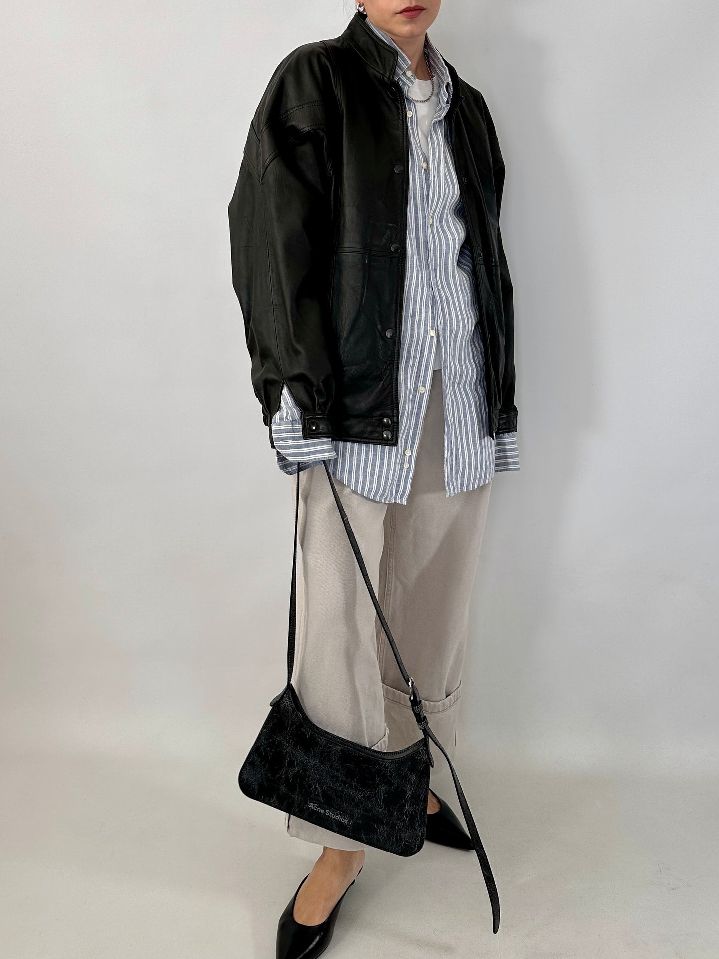 80s bomber jacket in real leather