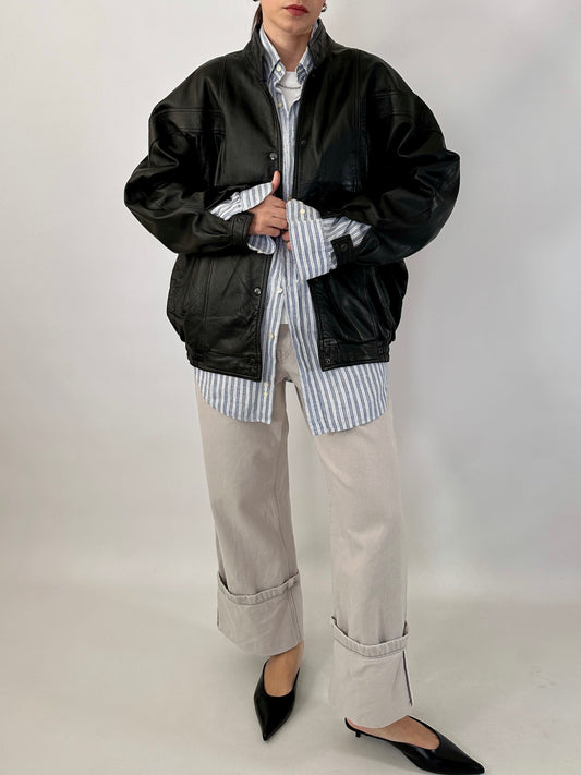 80s bomber jacket in real leather