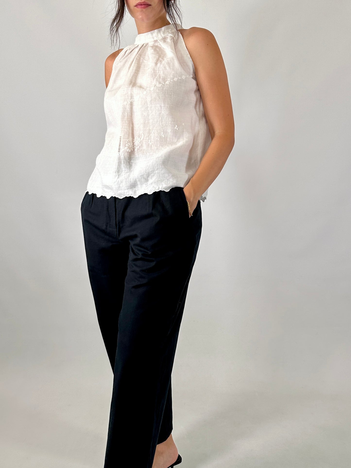 Vintage linen halter neck top