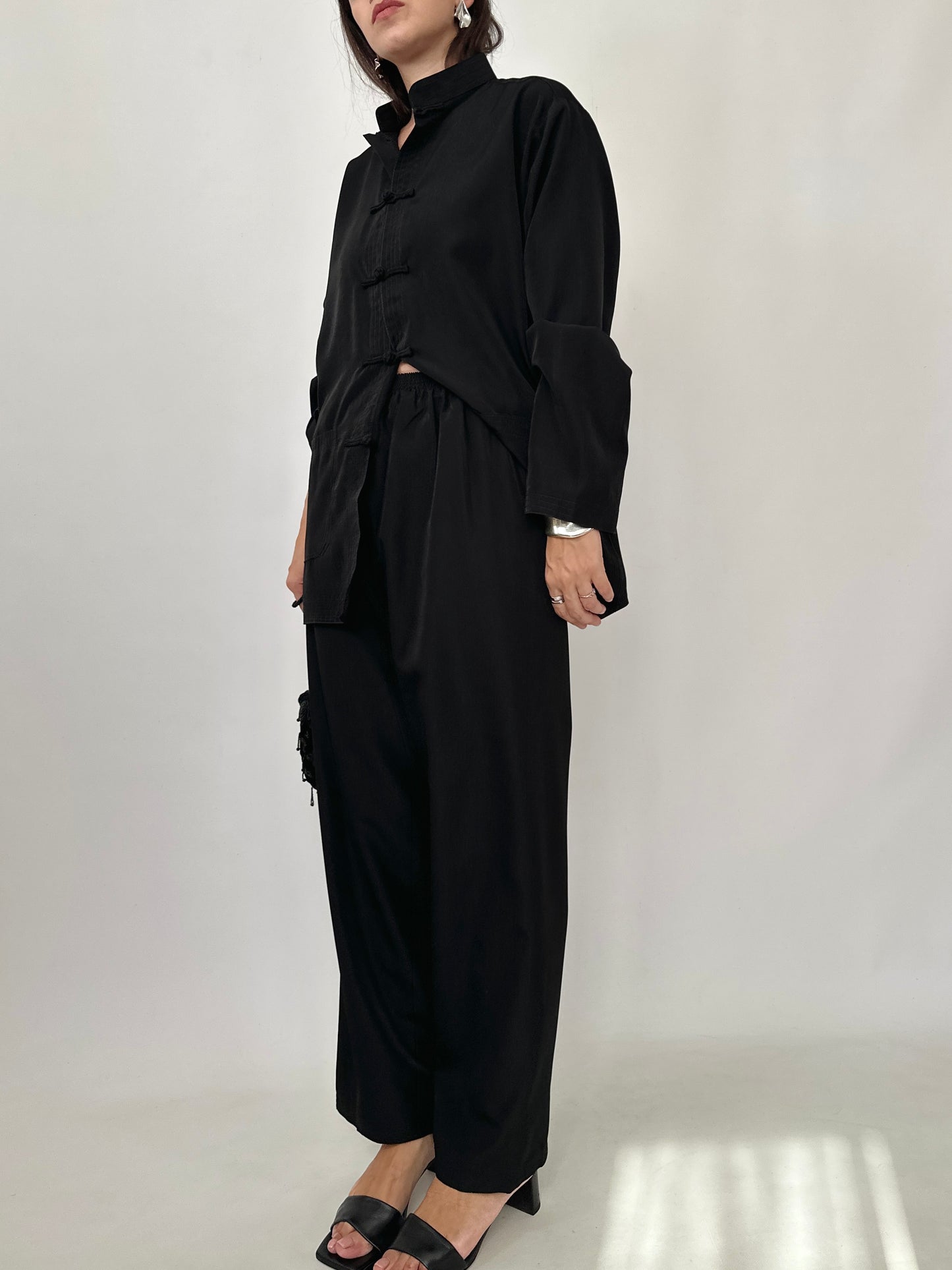 Black Silk Tang Set