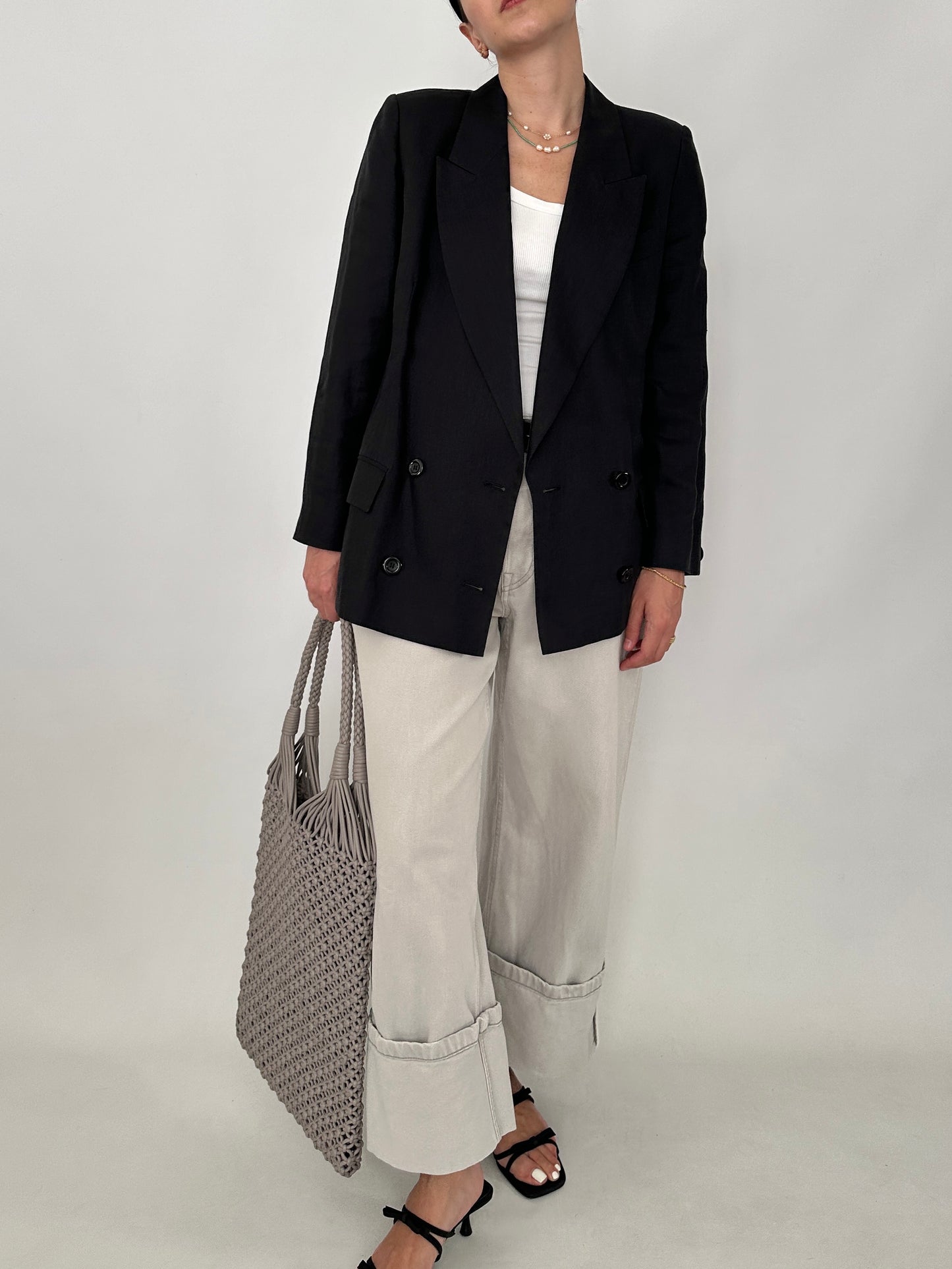 Timeless grey linen blazer