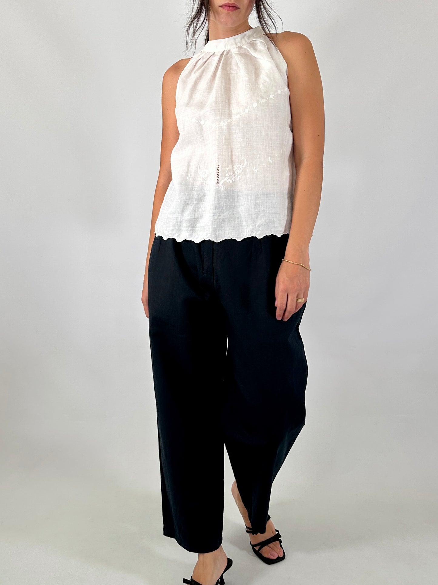 Vintage linen halter neck top