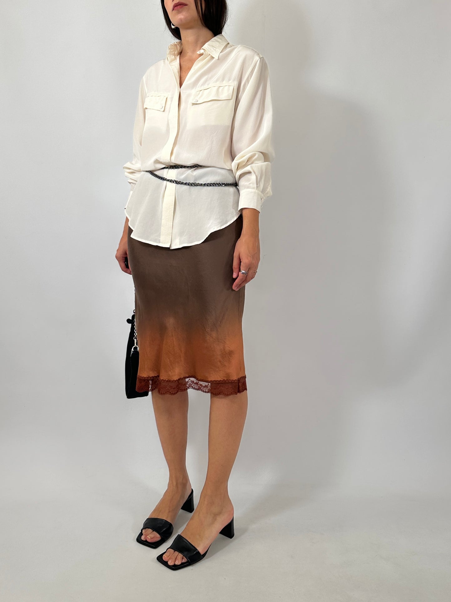 Dégradé Pure Silk Slip Skirt
