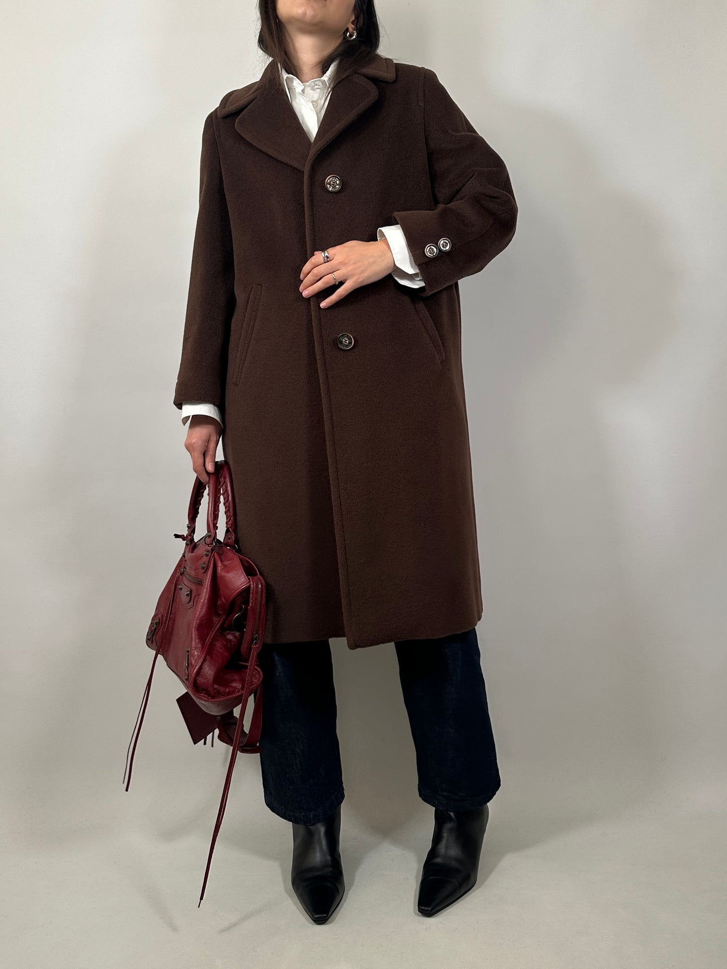 Vintage Pure Wool Brown Coat
