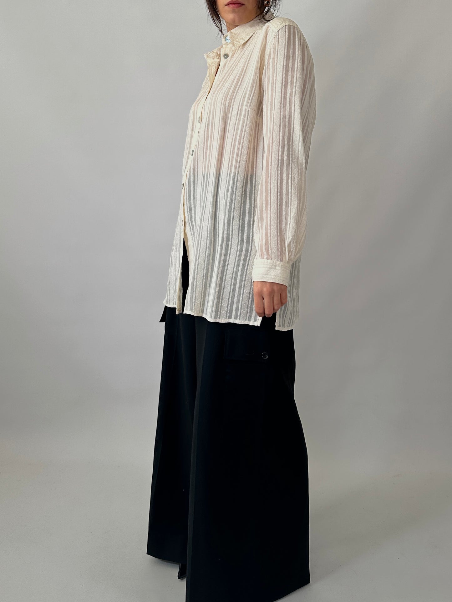 Embroidered vintage ivory shirt