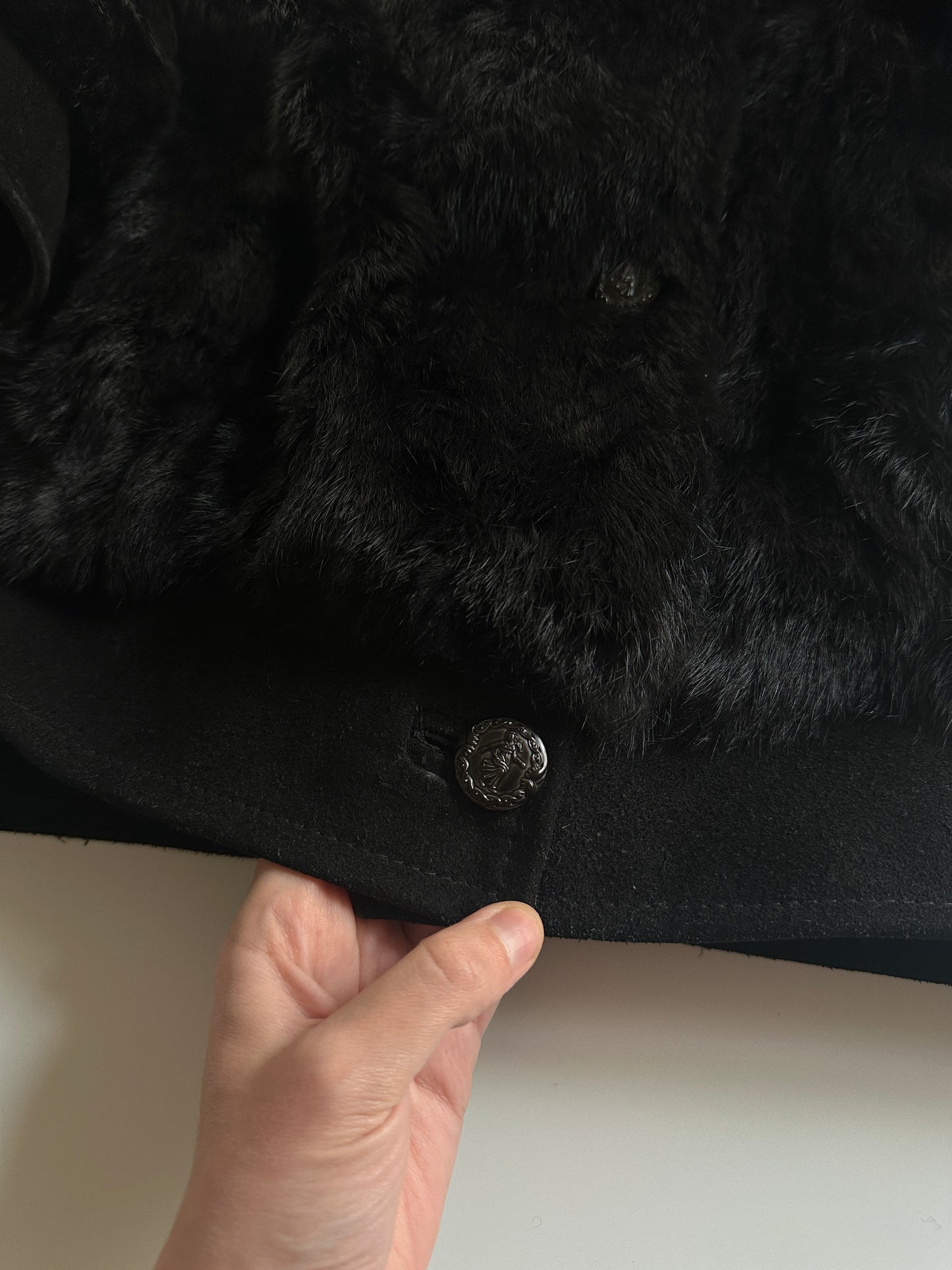 Vintage Fur & Leather Panel Jacket