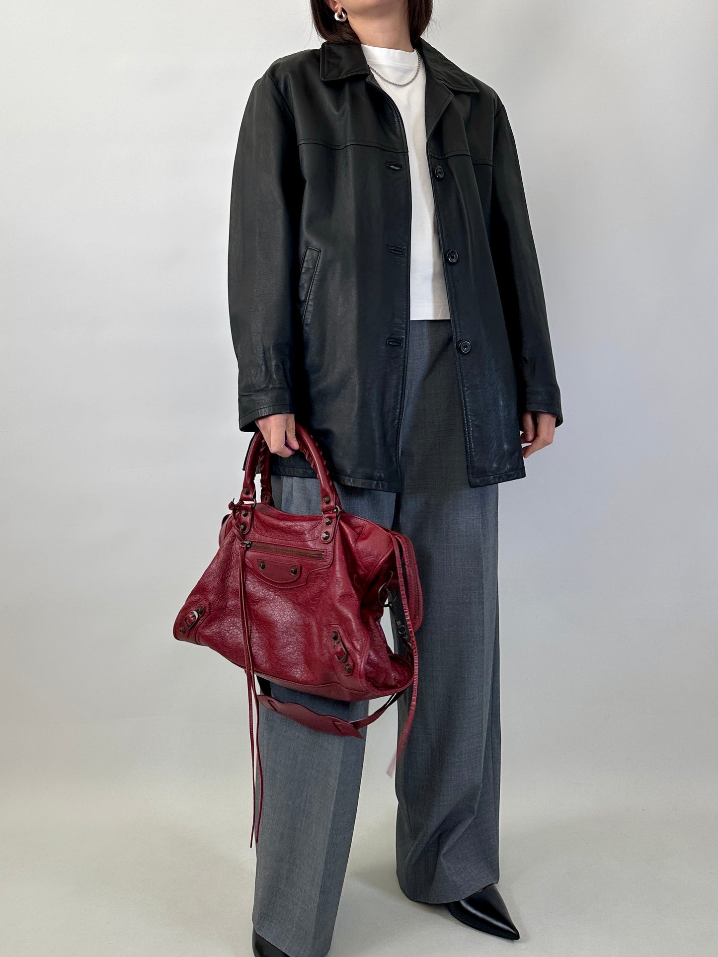 Classic real leather jacket