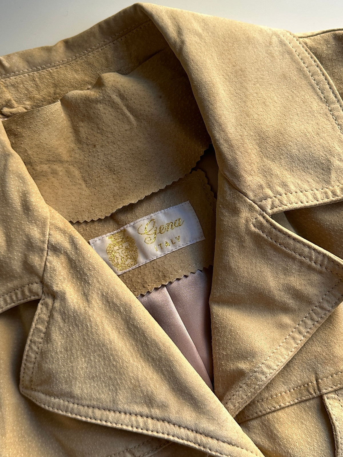 Beige Suede Safari Jacket