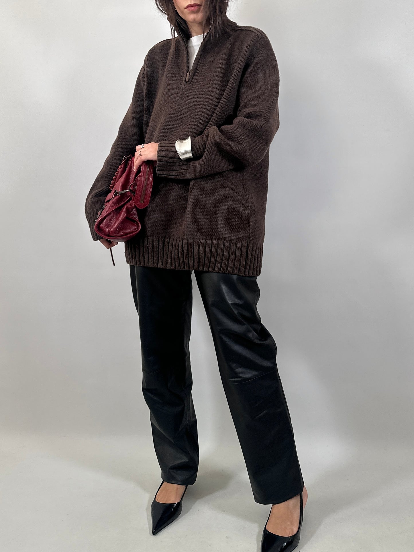Vintage Leather Five-Pocket Trousers