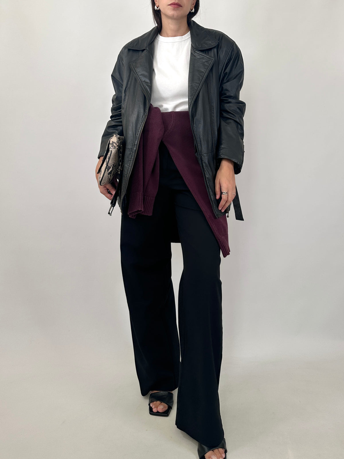 80s Belted Leather Jacket