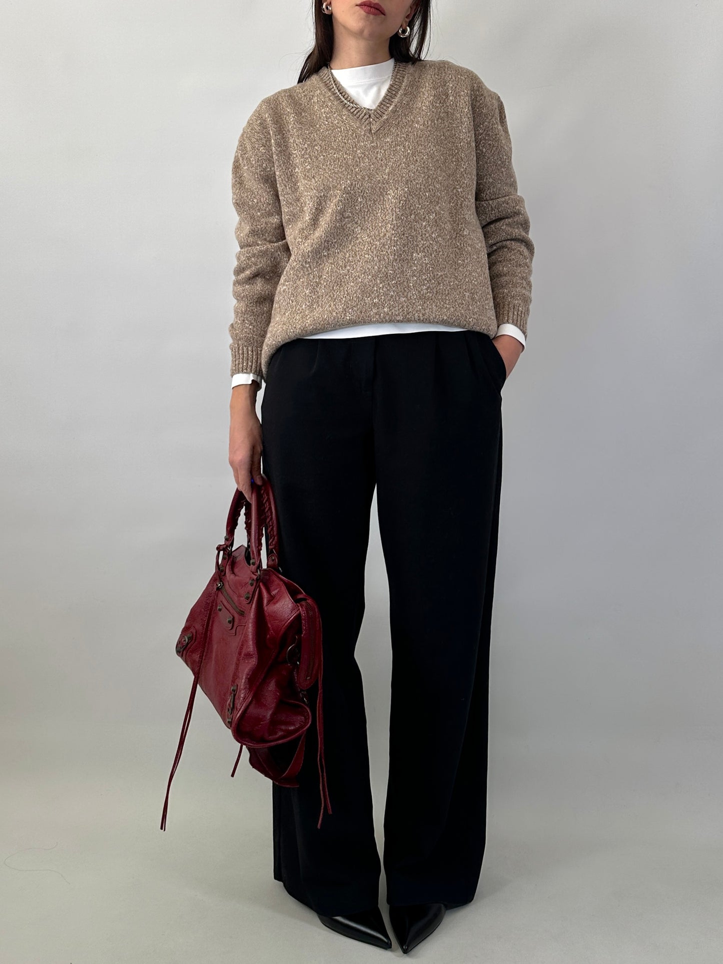 Wool and cotton oversized vintage sweater