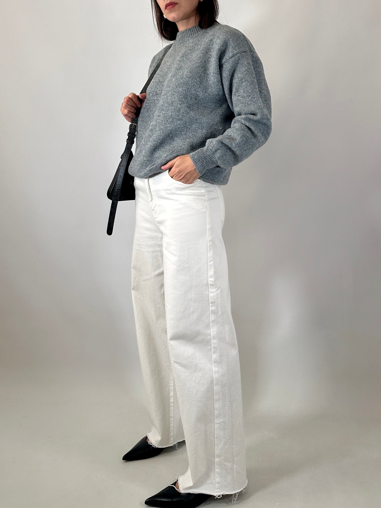 Chunky blue pure wool sweater