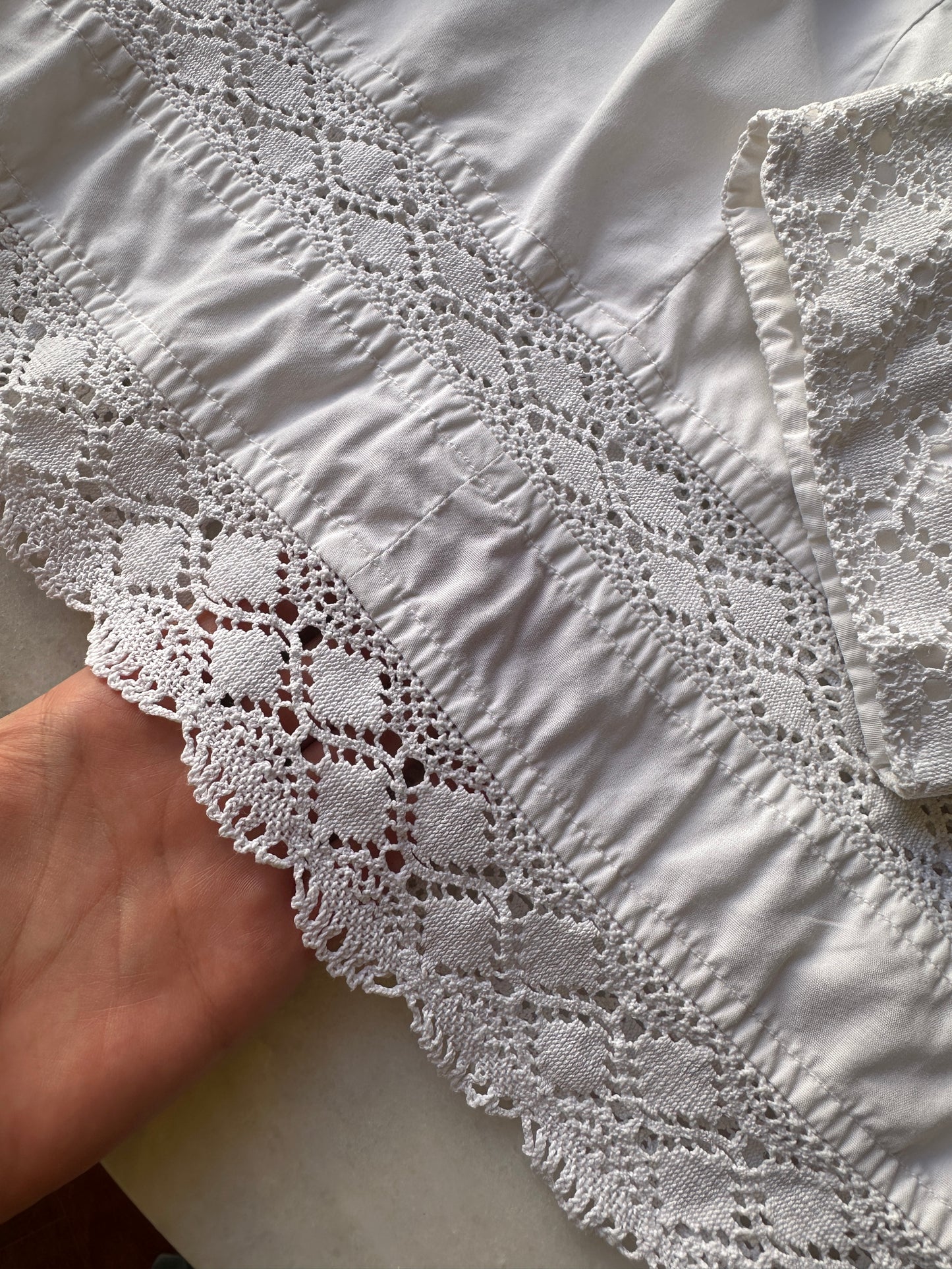 Vintage crochet panel blouse
