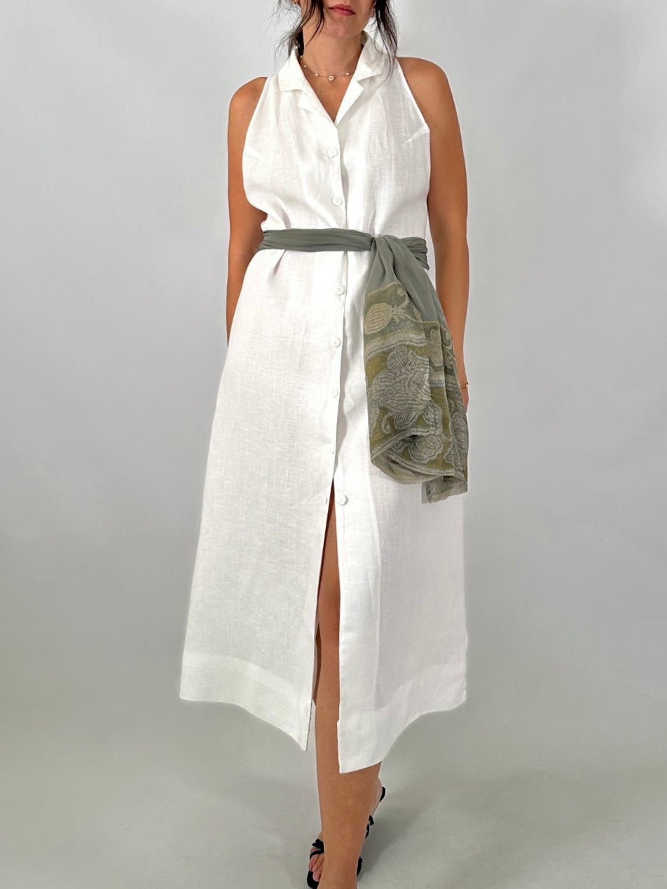 Pure linen chemisier dress