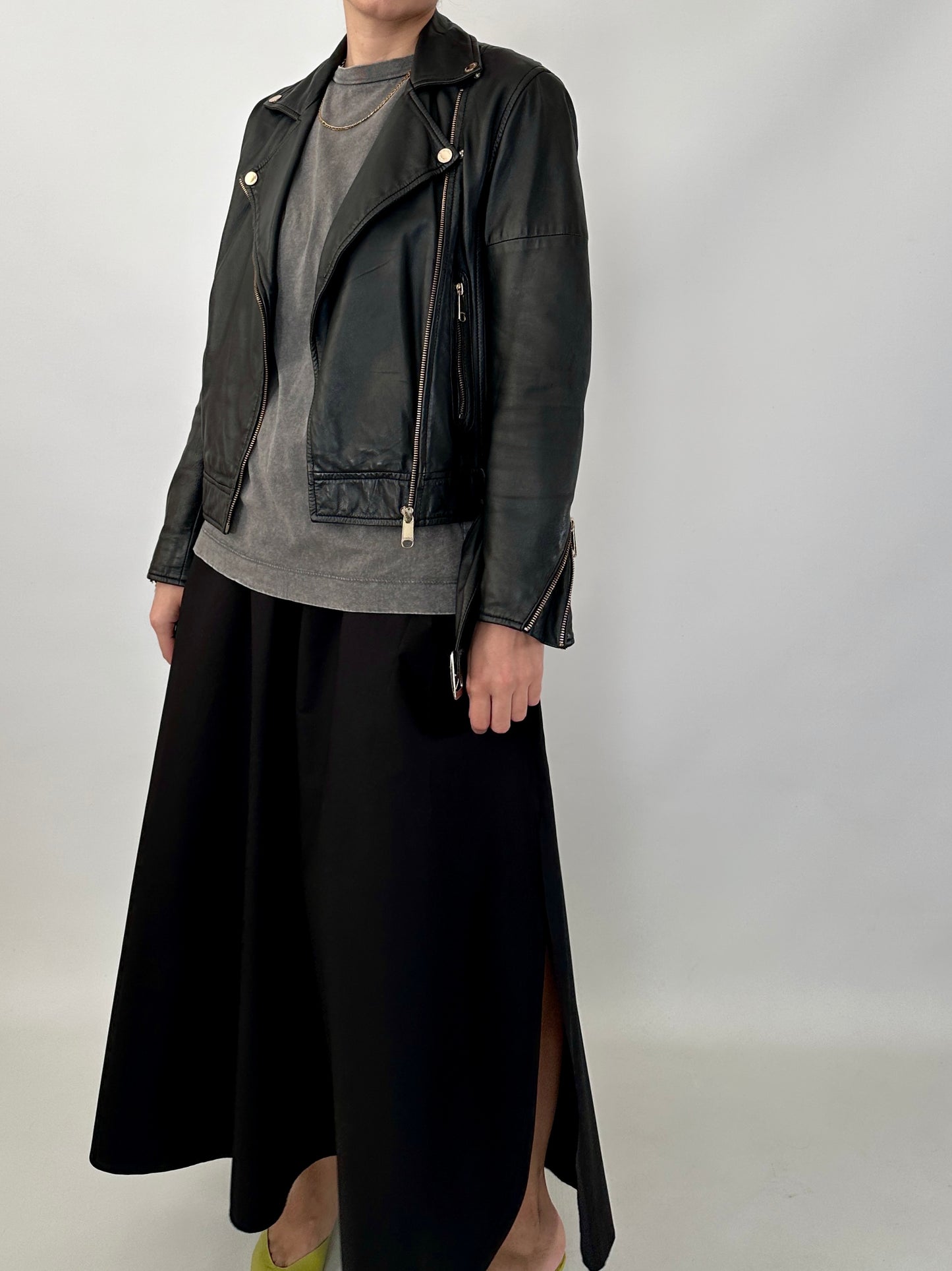 Soft leather biker jacket