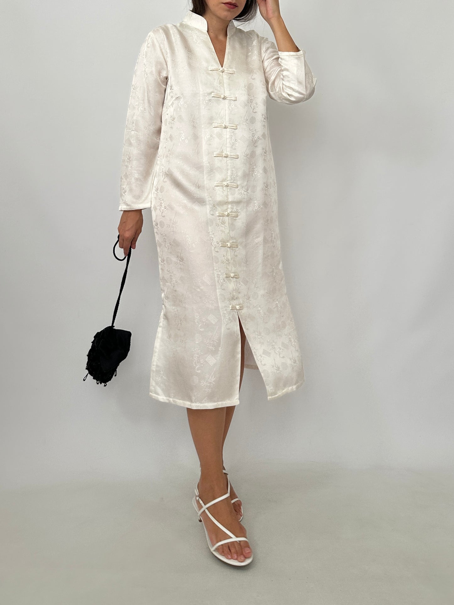 White Silk Oriental Dress - New with Tag