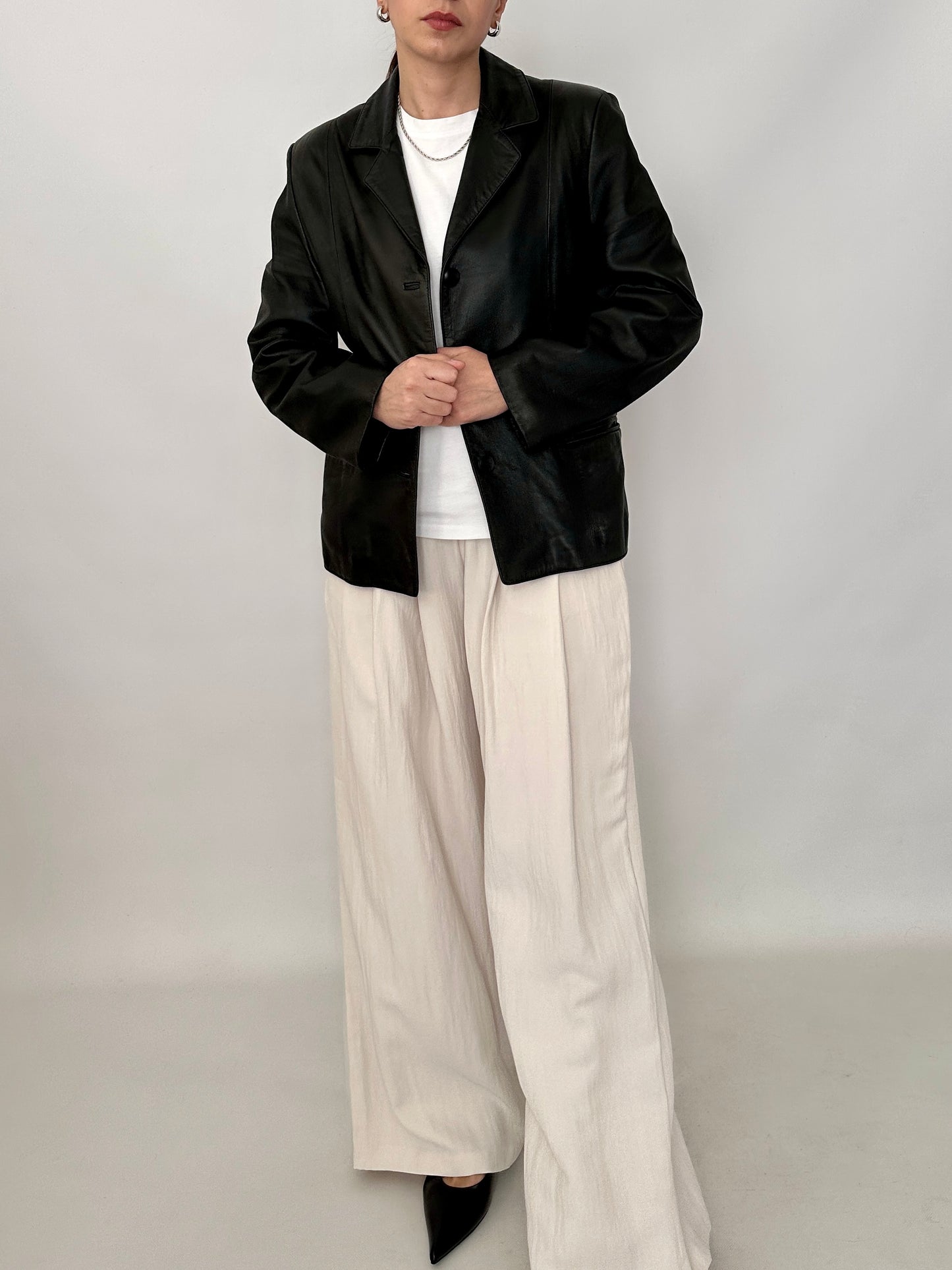 Slim fit lambskin blazer