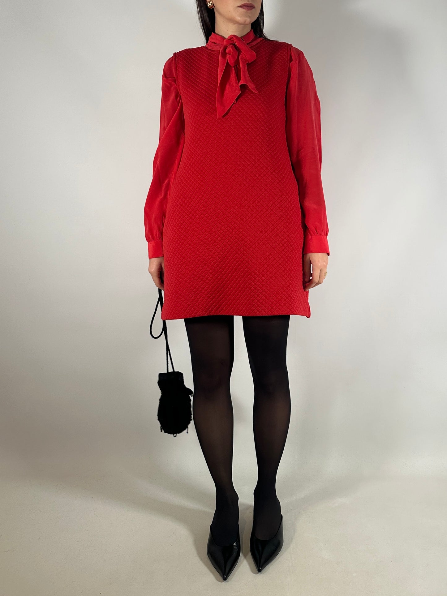 Love Moschino Quilted Red Shift Dress