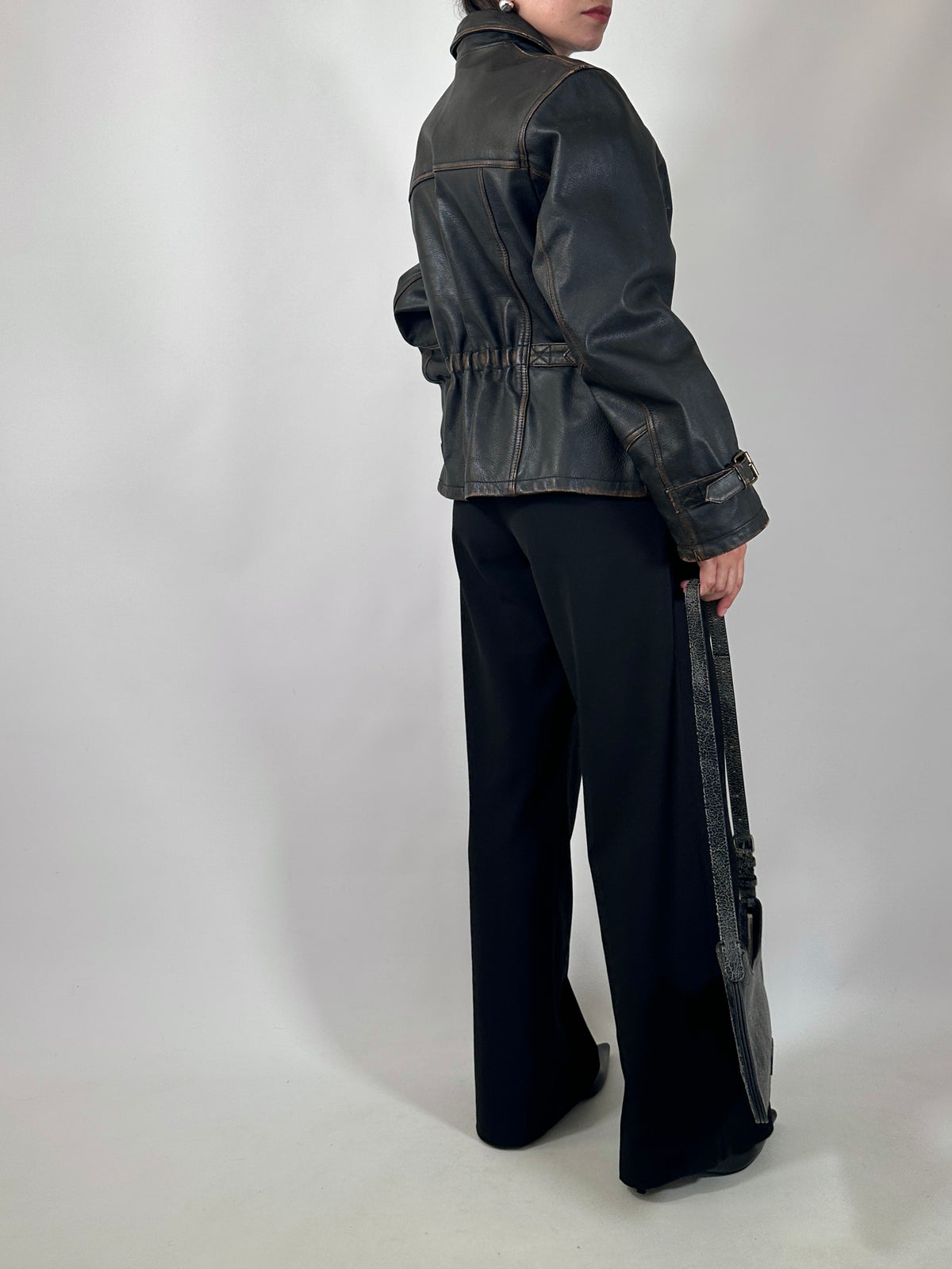 Vintage Distressed Leather Jacket