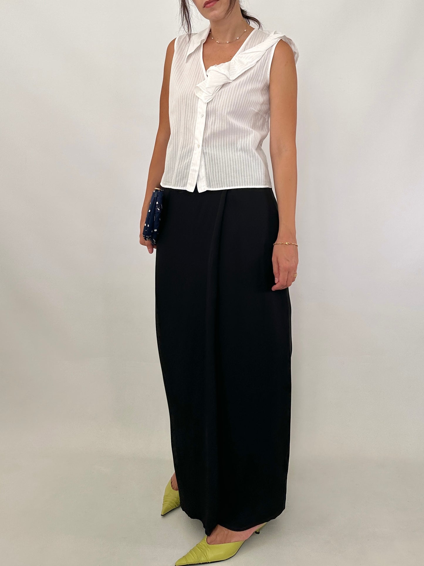 Ferré black silk-blend maxi skirt