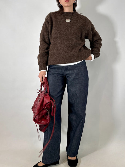 Soft pure wool brown sweater