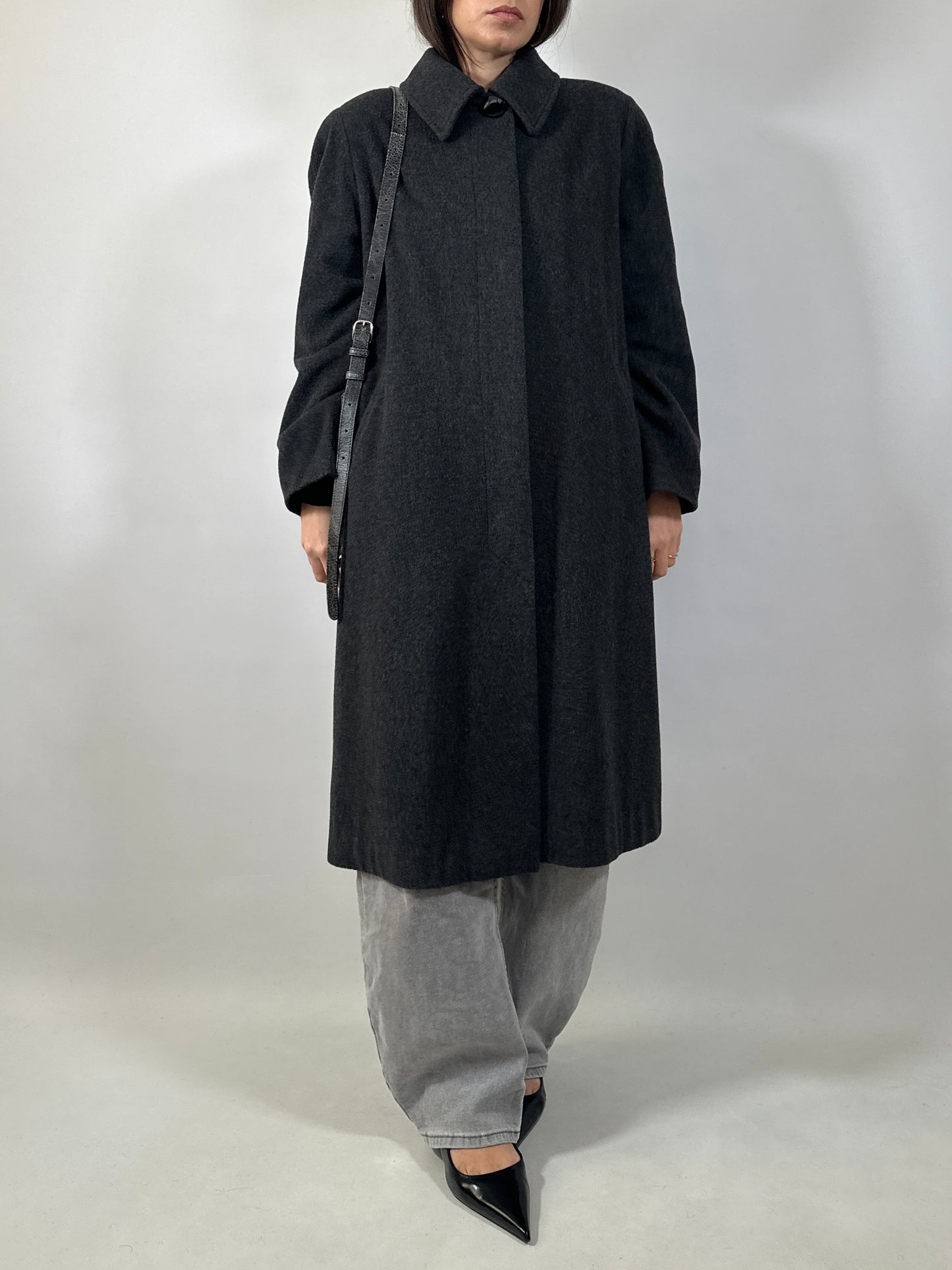 Classic Vintage Grey Wool Coat