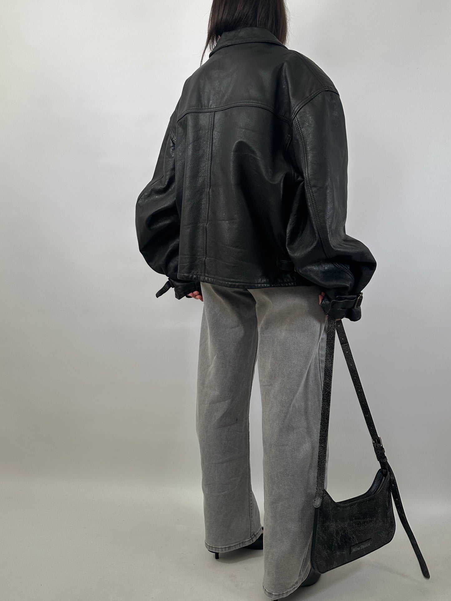 Vintage Leather Zip Jacket