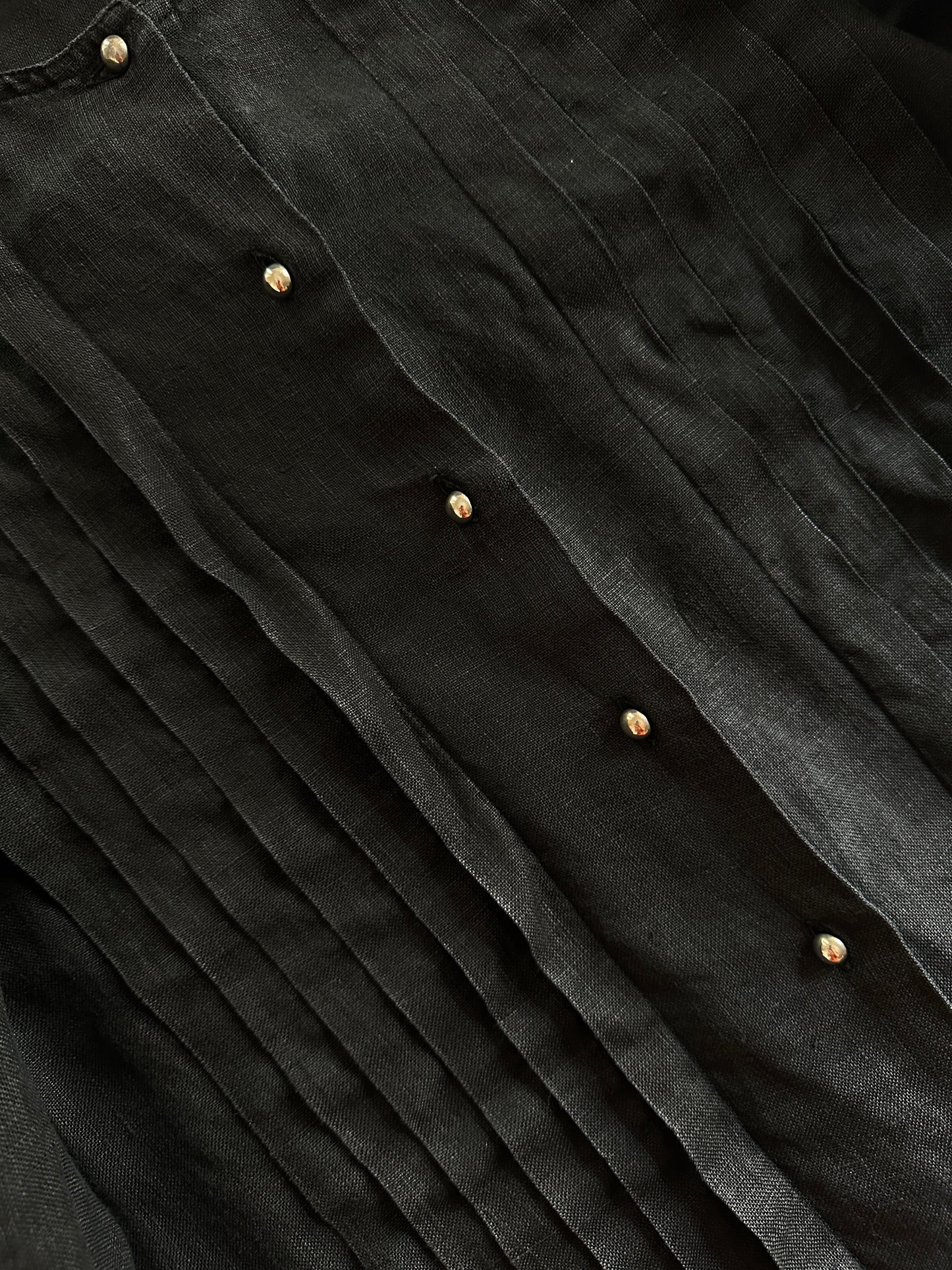 Vintage Linen Pleated Blouse