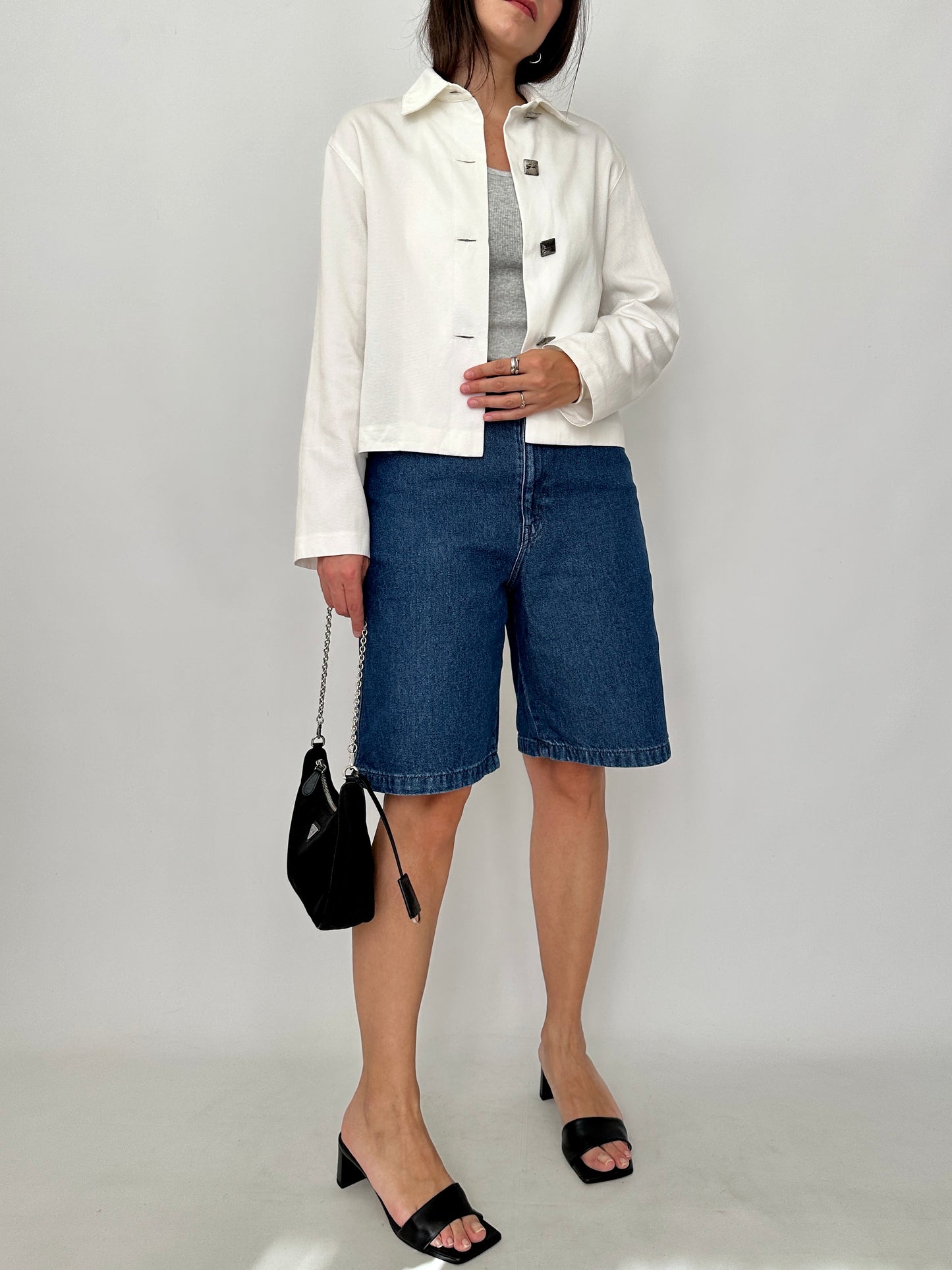 Genny Structured Cotton Boxy Fit Jacket