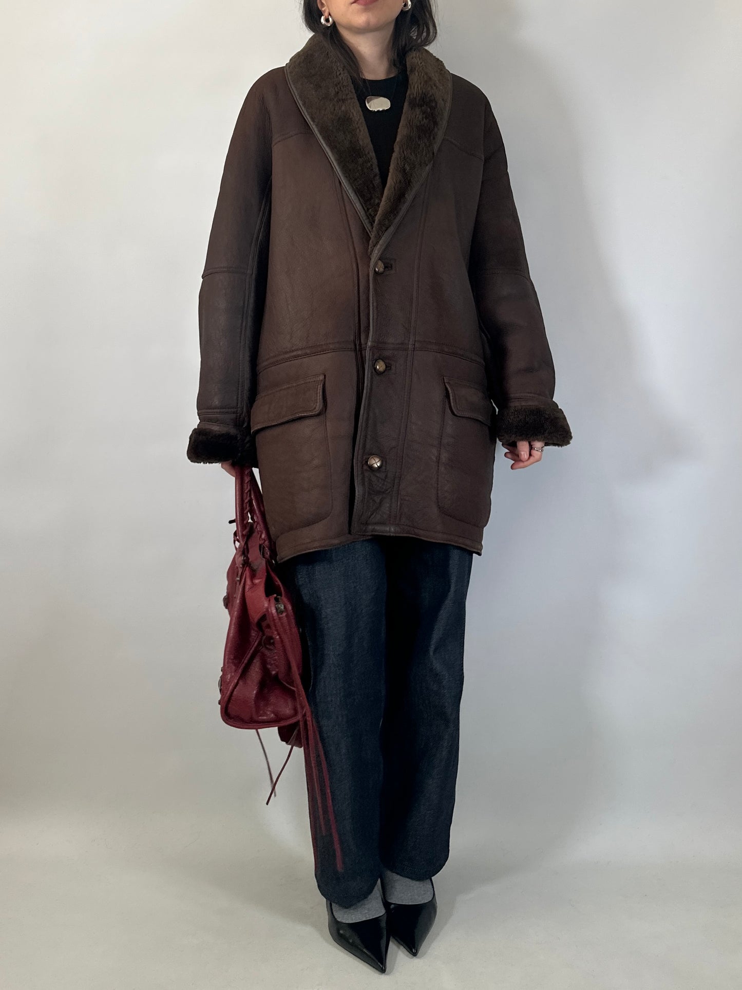 Vintage Brown Shearling Jacket