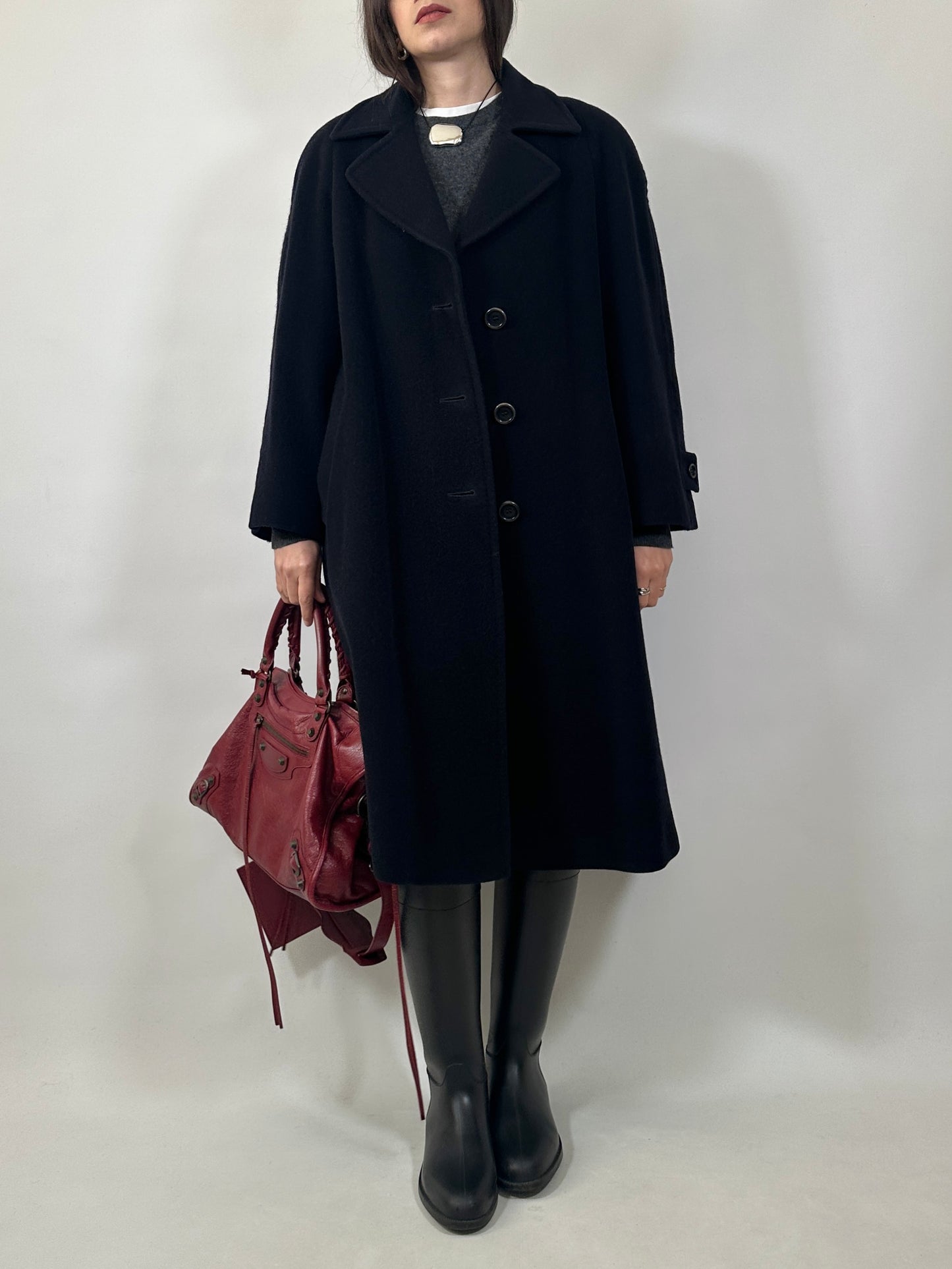 Vintage Blue Pure Wool Coat