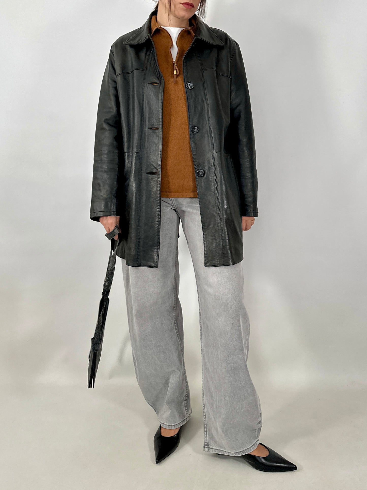 Classic real leather jacket