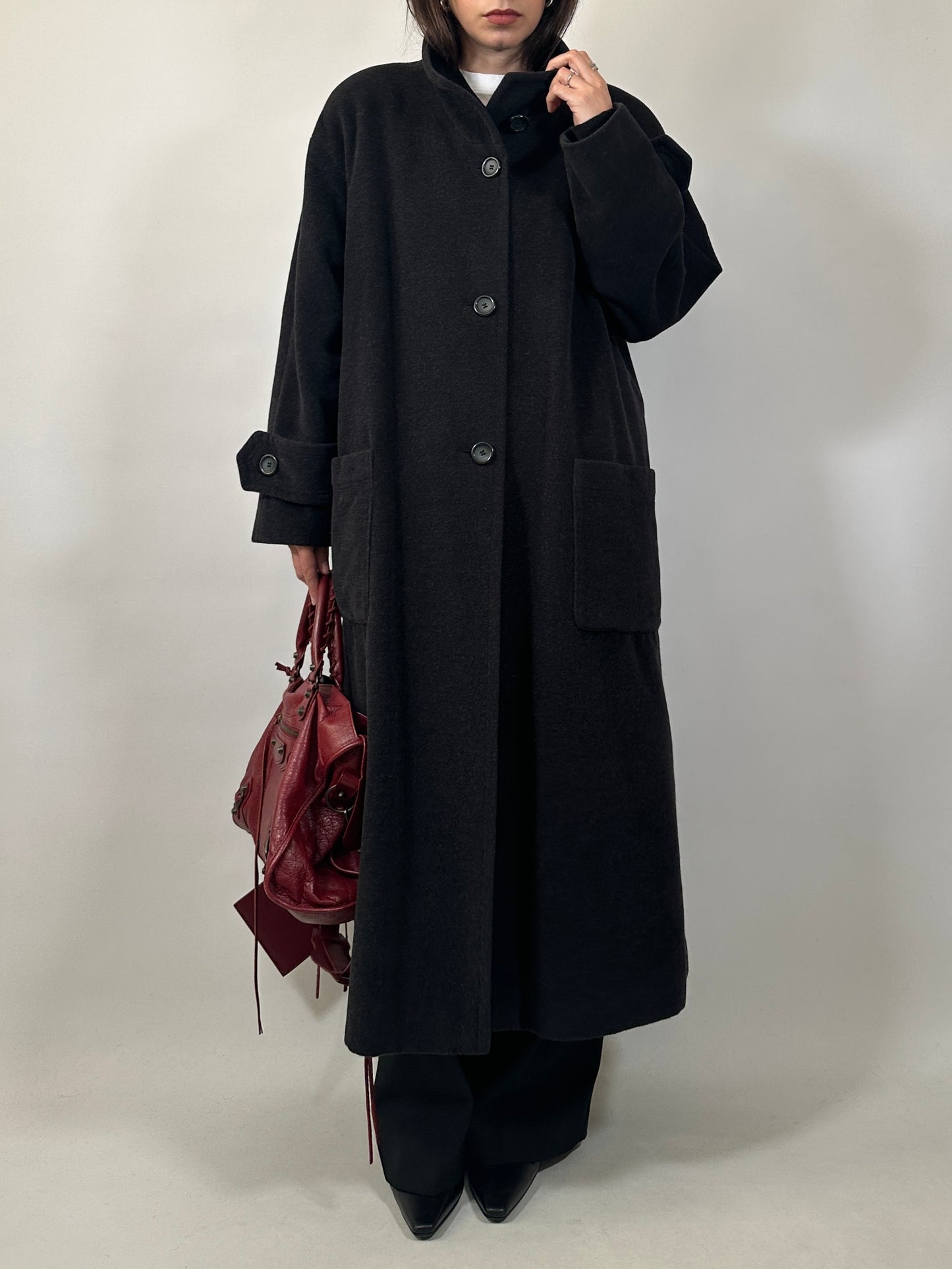 Oversized Vintage Funnel Neck Coat
