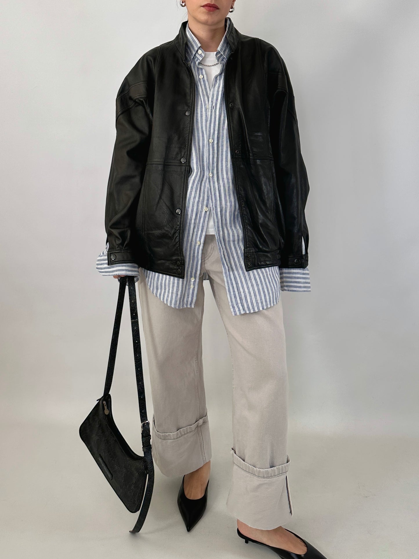 80s bomber jacket in real leather