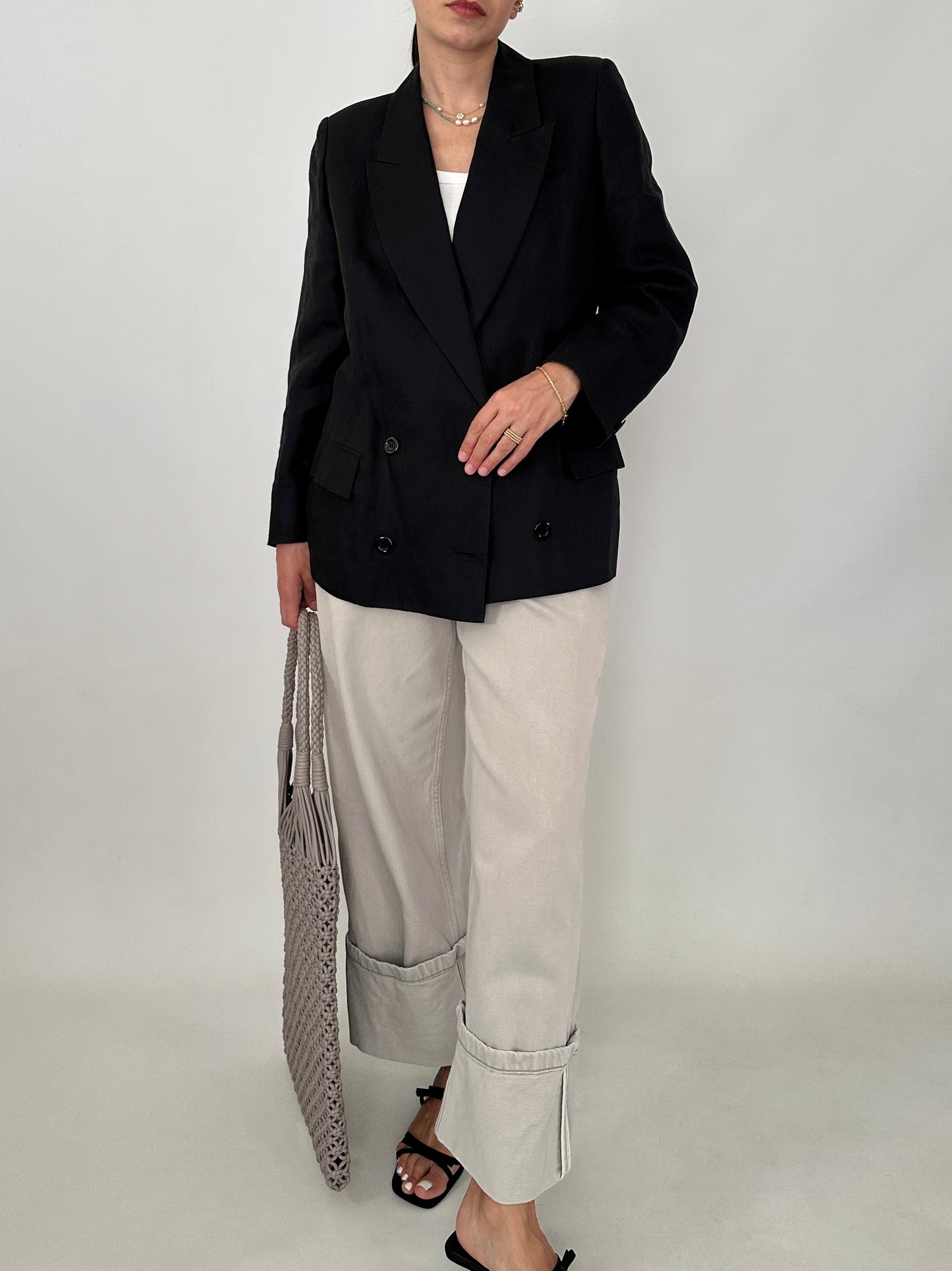 Timeless grey linen blazer