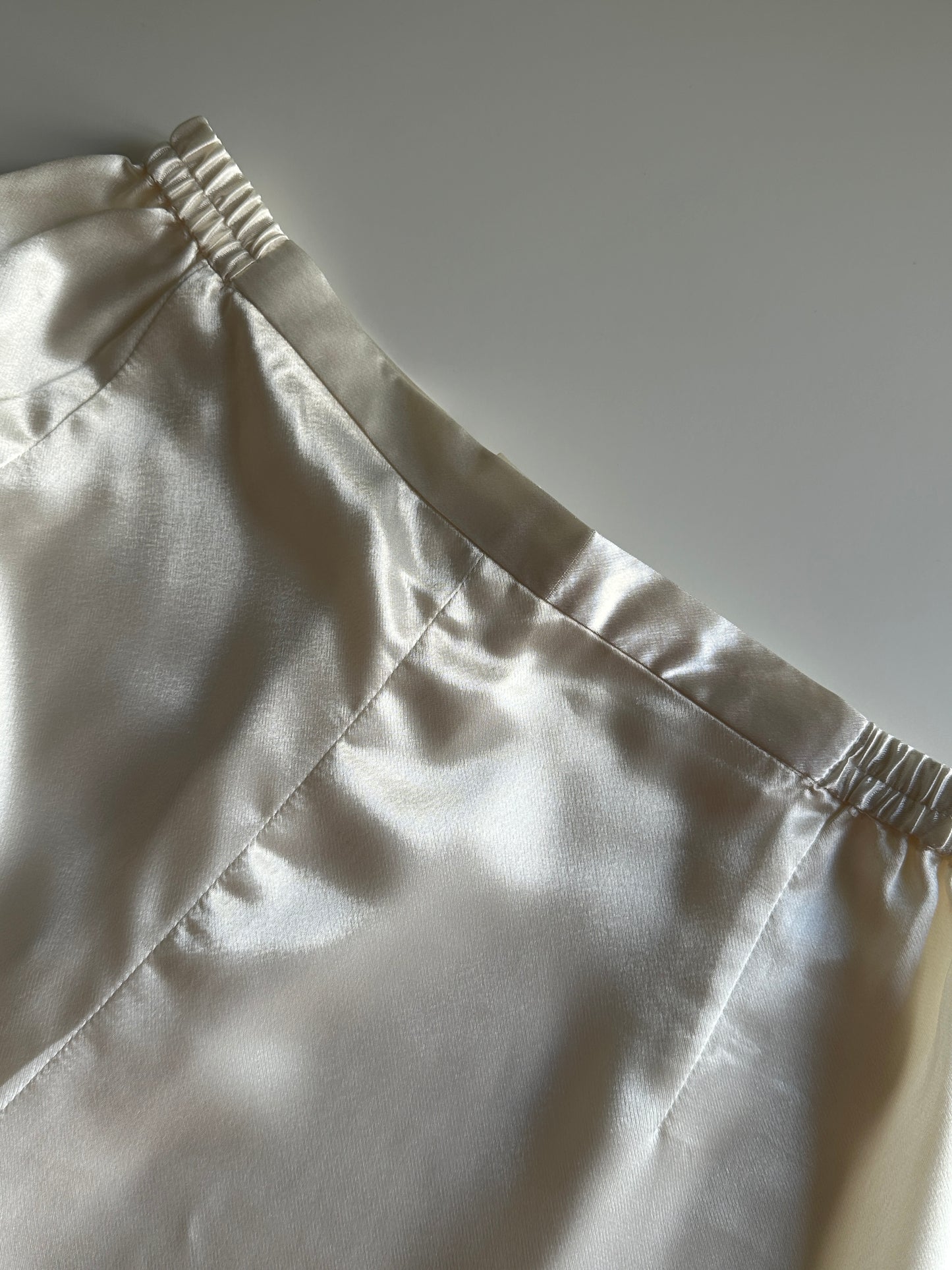 Ivory Silk Fluid Trousers