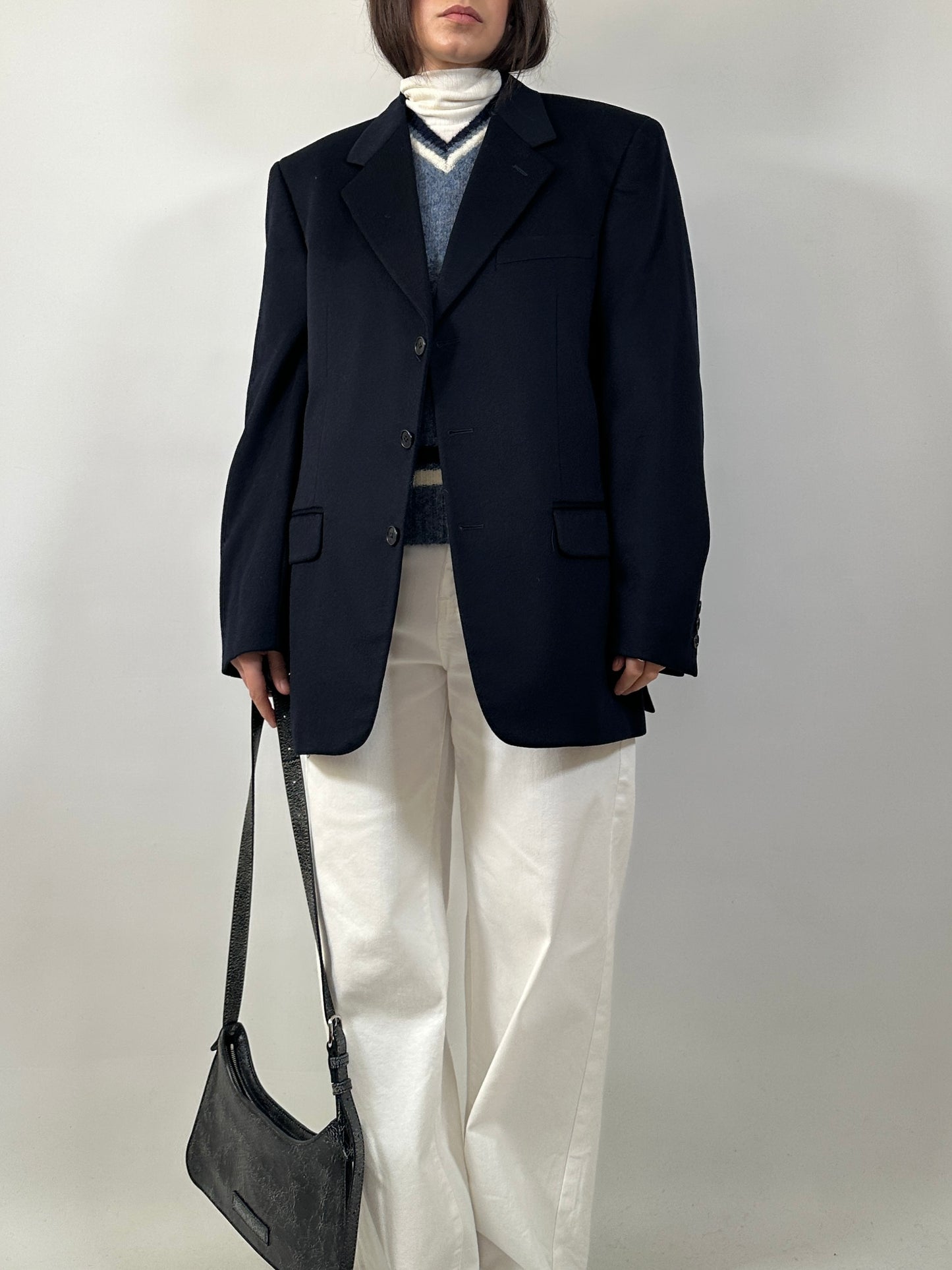 Vintage Navy Cashmere Blend Blazer