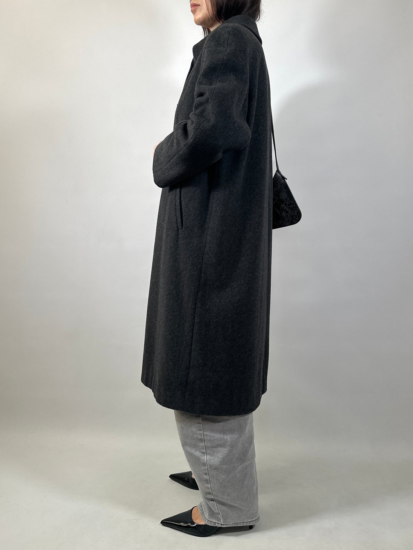 Classic Vintage Grey Wool Coat