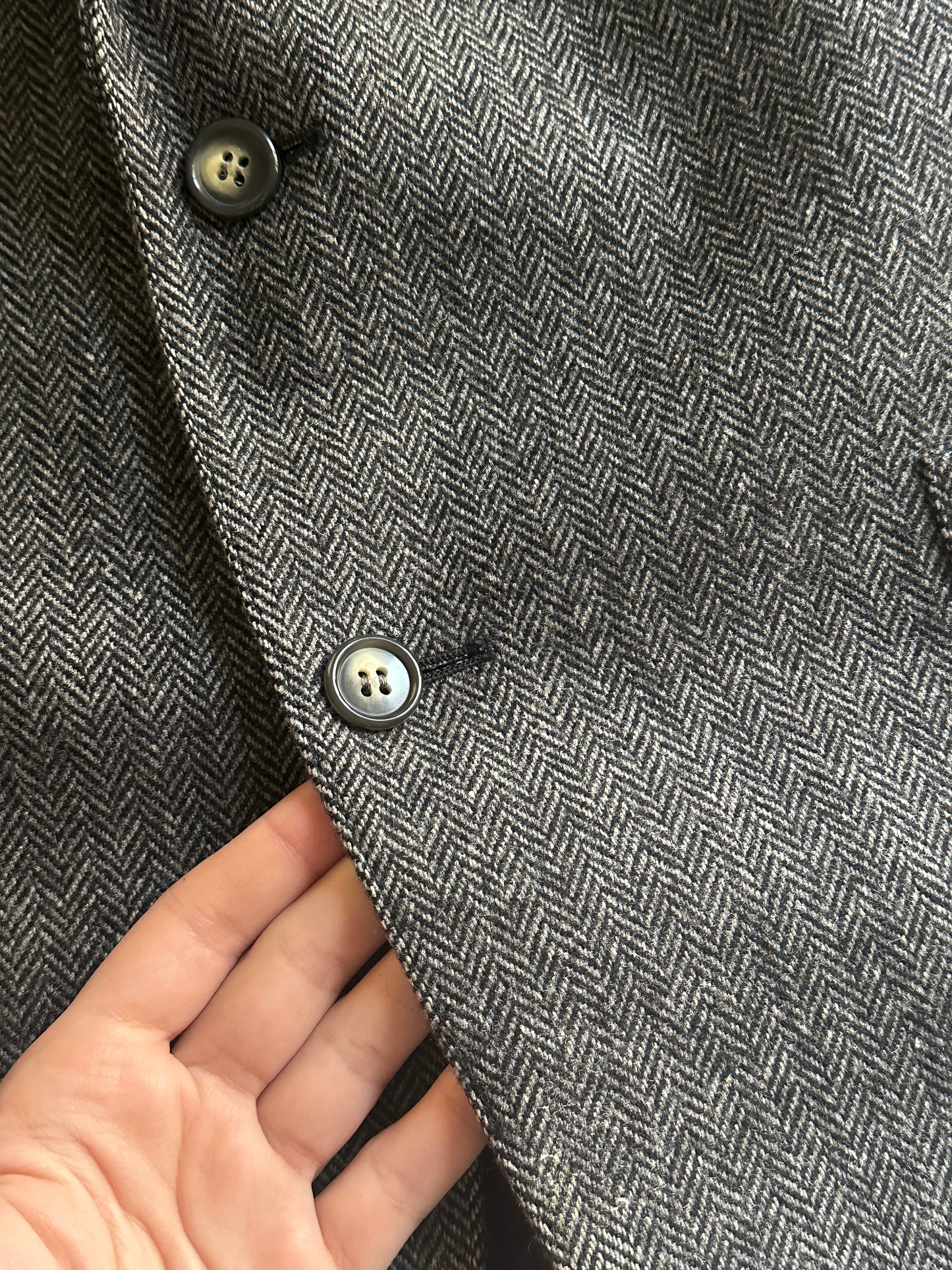 Vintage Herringbone Cashmere Blend Blazer