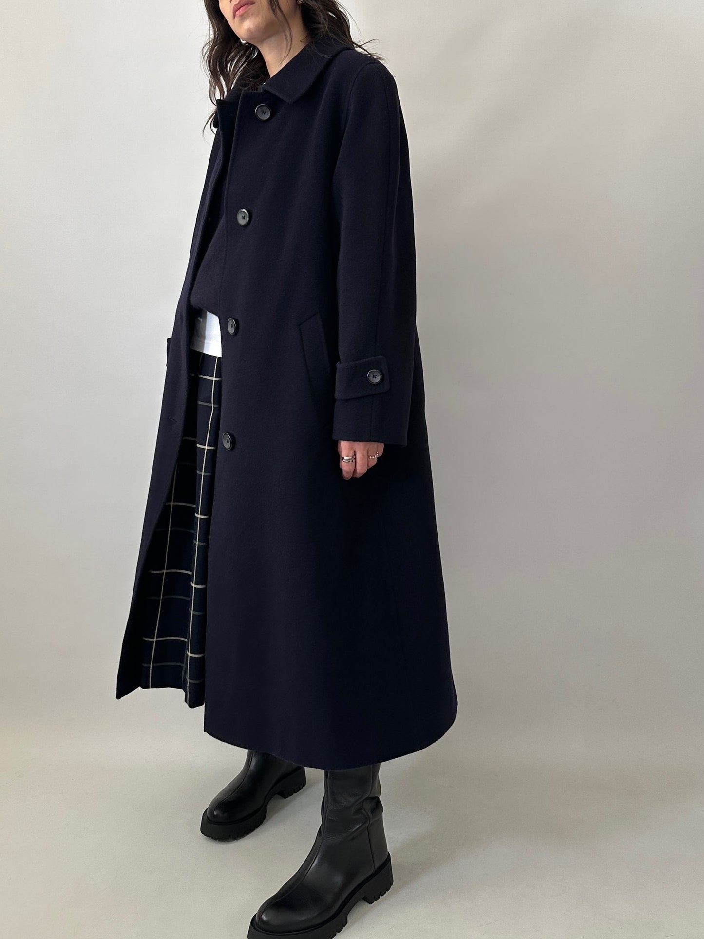 Vintage blue wool and angora coat