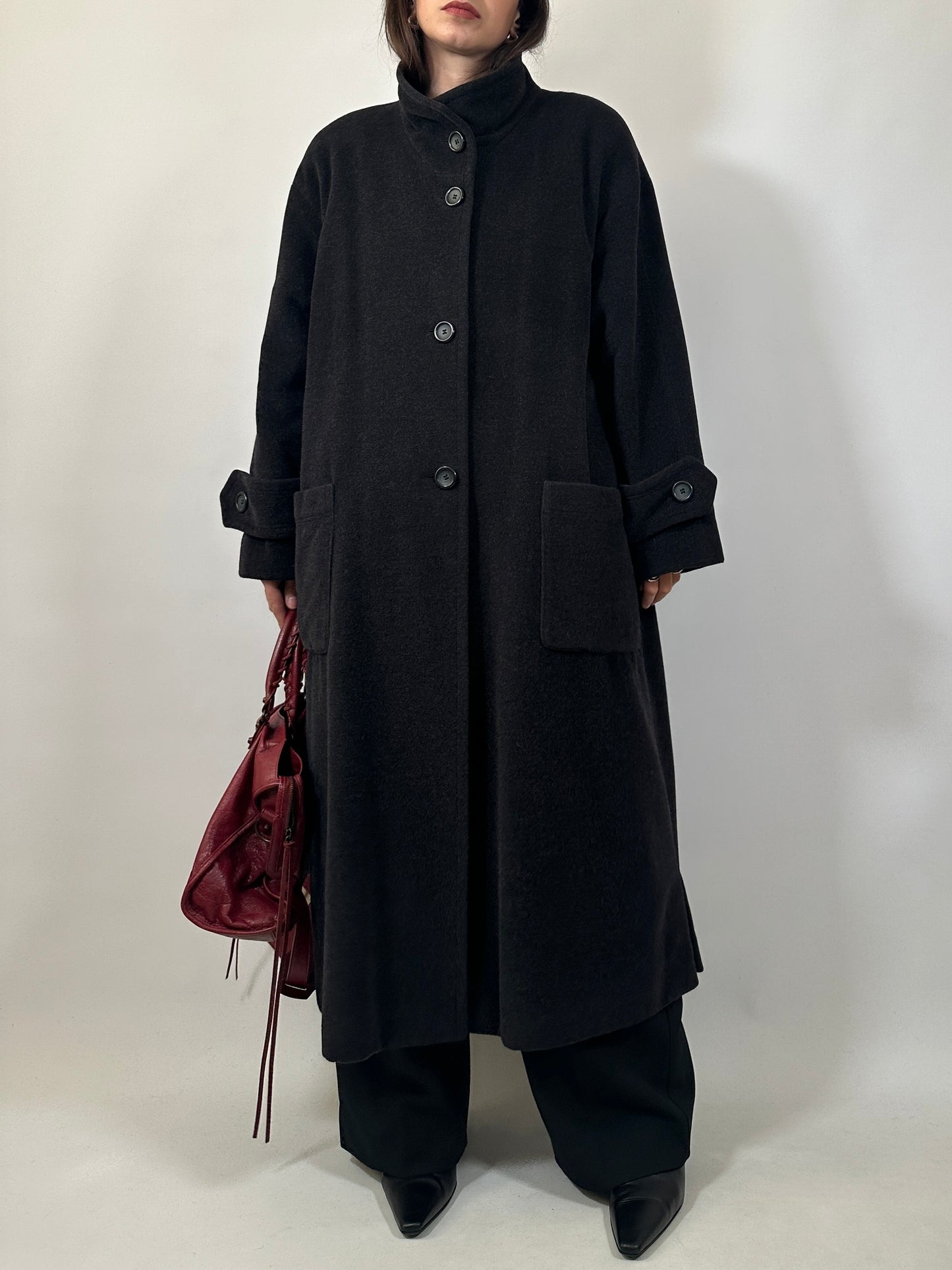 Oversized Vintage Funnel Neck Coat